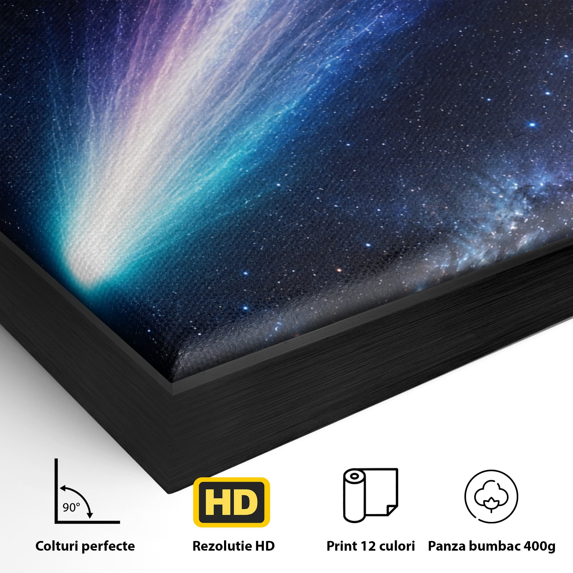 Tablou Canvas Premium LuxCanva® S1048, Cometă În Univers, Cometa, Spatiu, Univers, Stele, Dormitor, Living, Culori Vibrante