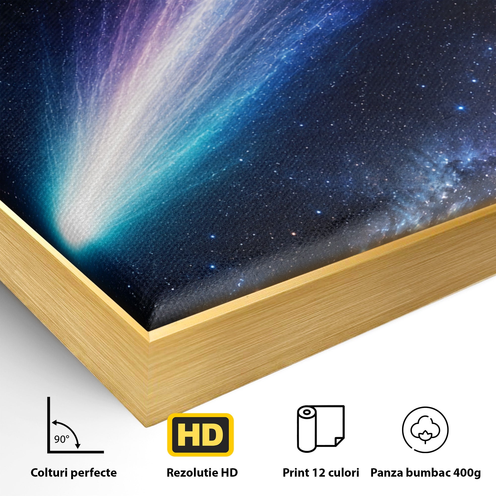 Tablou Canvas Premium LuxCanva® S1048, Cometă În Univers, Cometa, Spatiu, Univers, Stele, Dormitor, Living, Culori Vibrante
