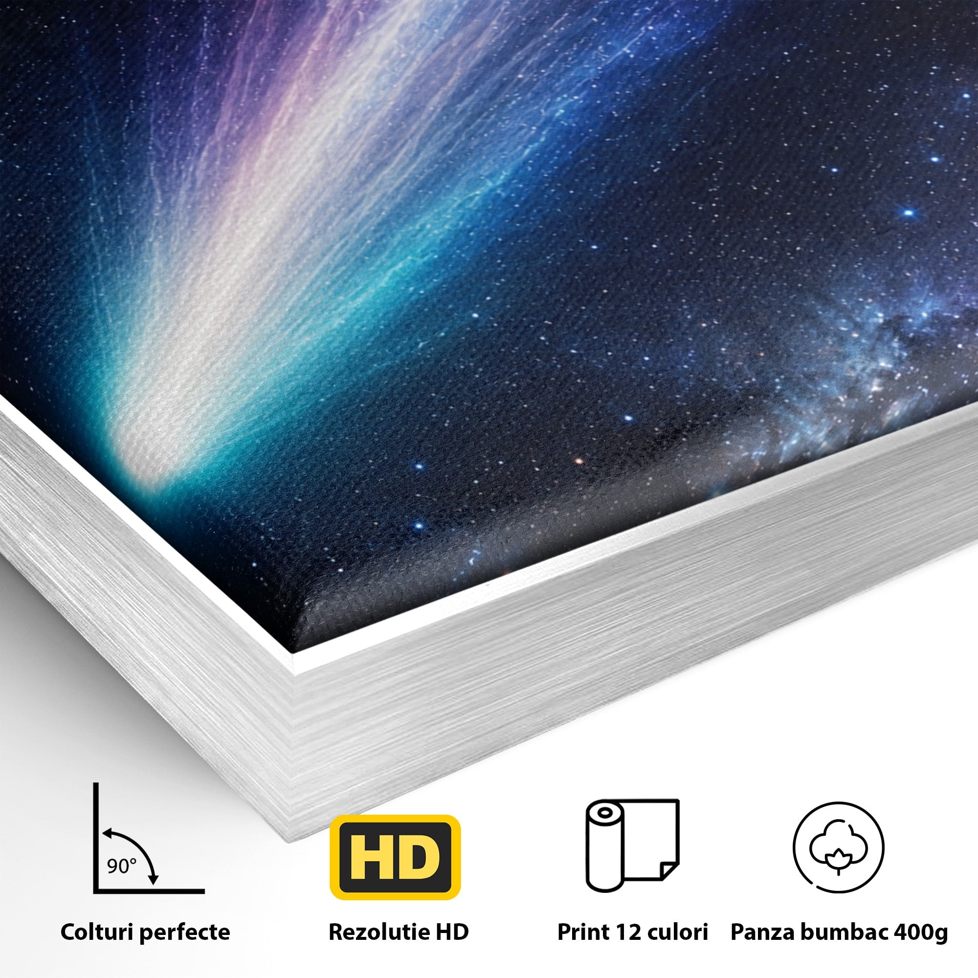 Tablou Canvas Premium LuxCanva® S1048, Cometă În Univers, Cometa, Spatiu, Univers, Stele, Dormitor, Living, Culori Vibrante