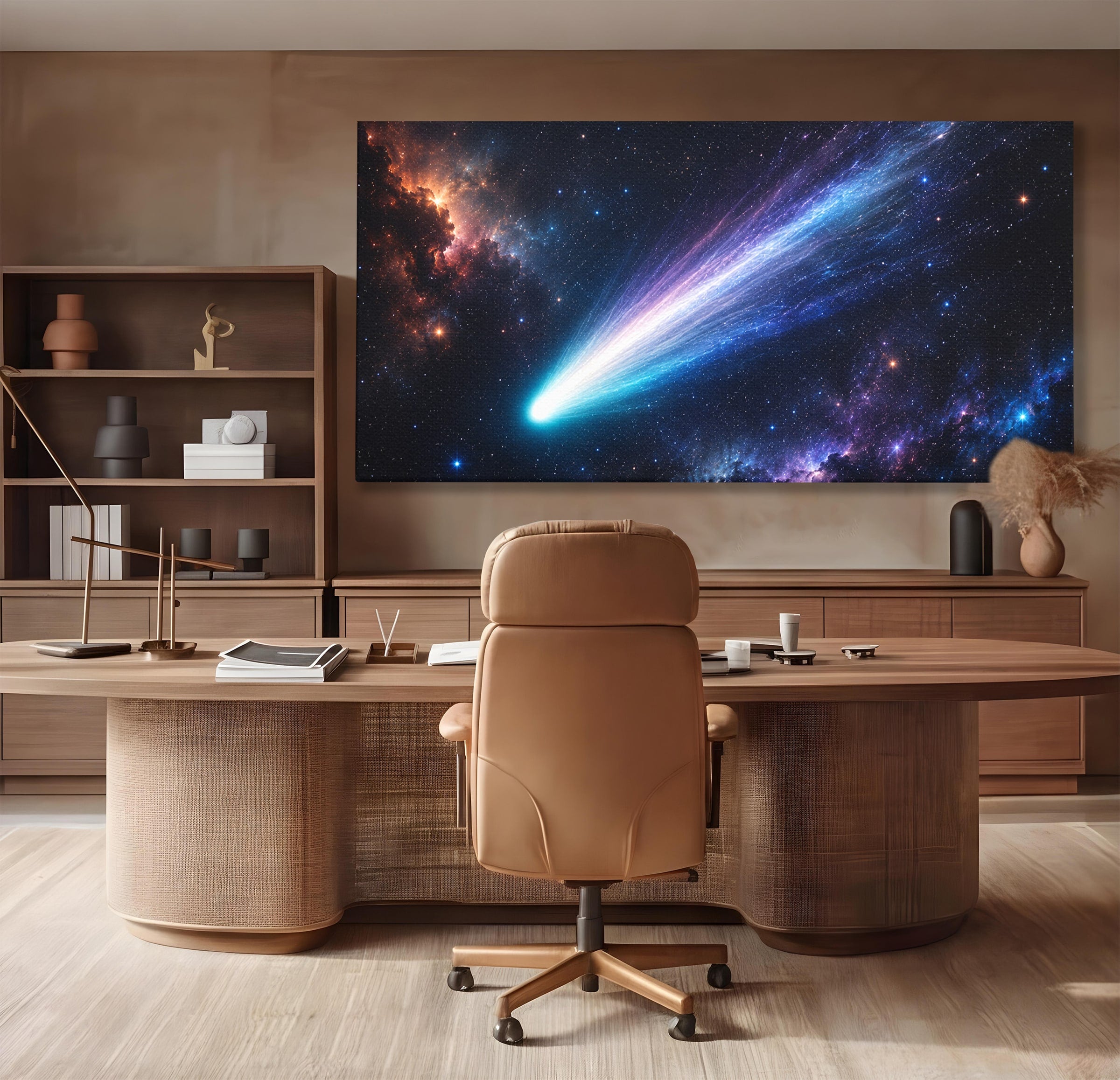 Tablou Canvas Premium LuxCanva® S1048, Cometă În Univers, Cometa, Spatiu, Univers, Stele, Dormitor, Living, Culori Vibrante