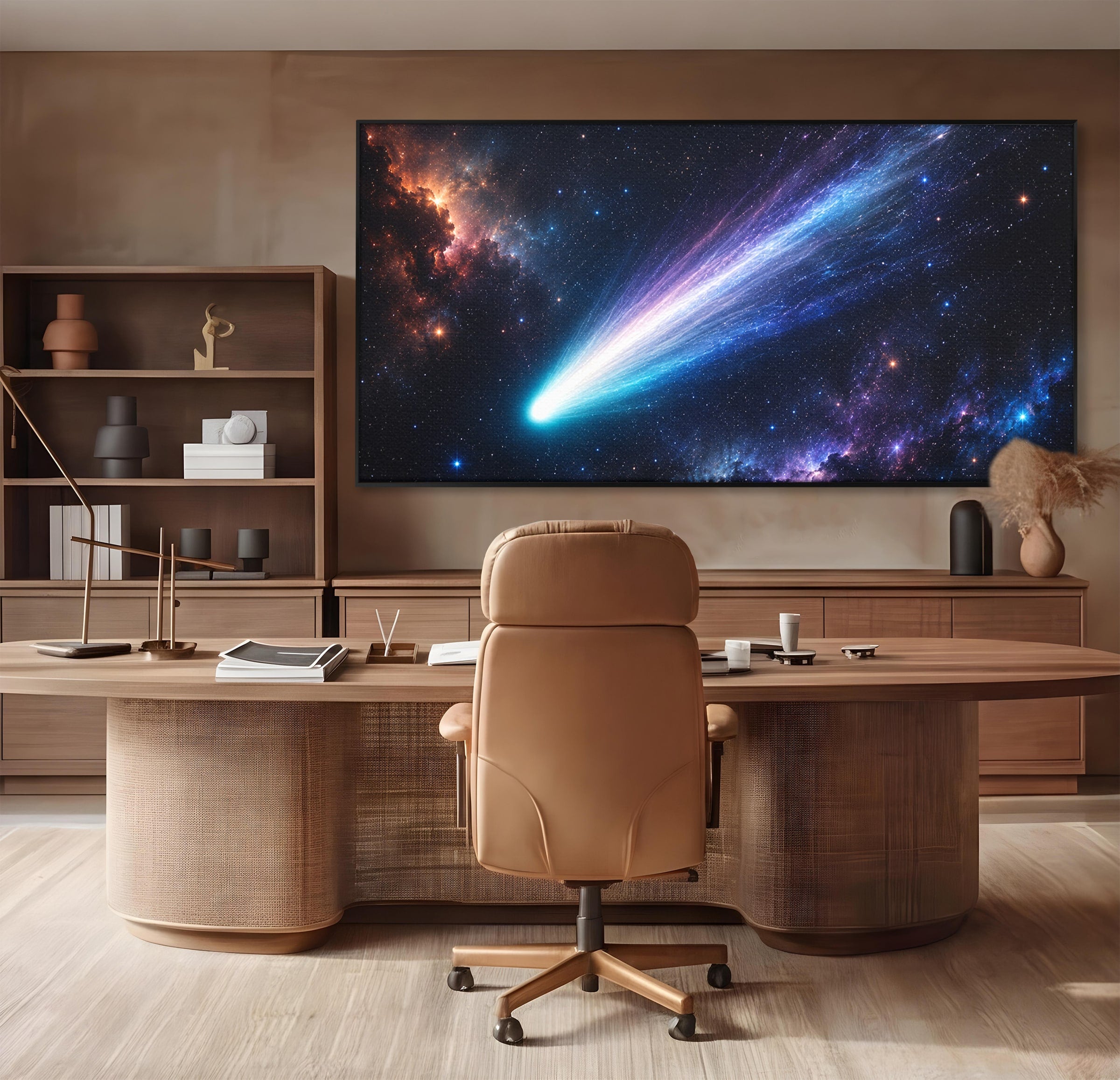 Tablou Canvas Premium LuxCanva® S1048, Cometă În Univers, Cometa, Spatiu, Univers, Stele, Dormitor, Living, Culori Vibrante