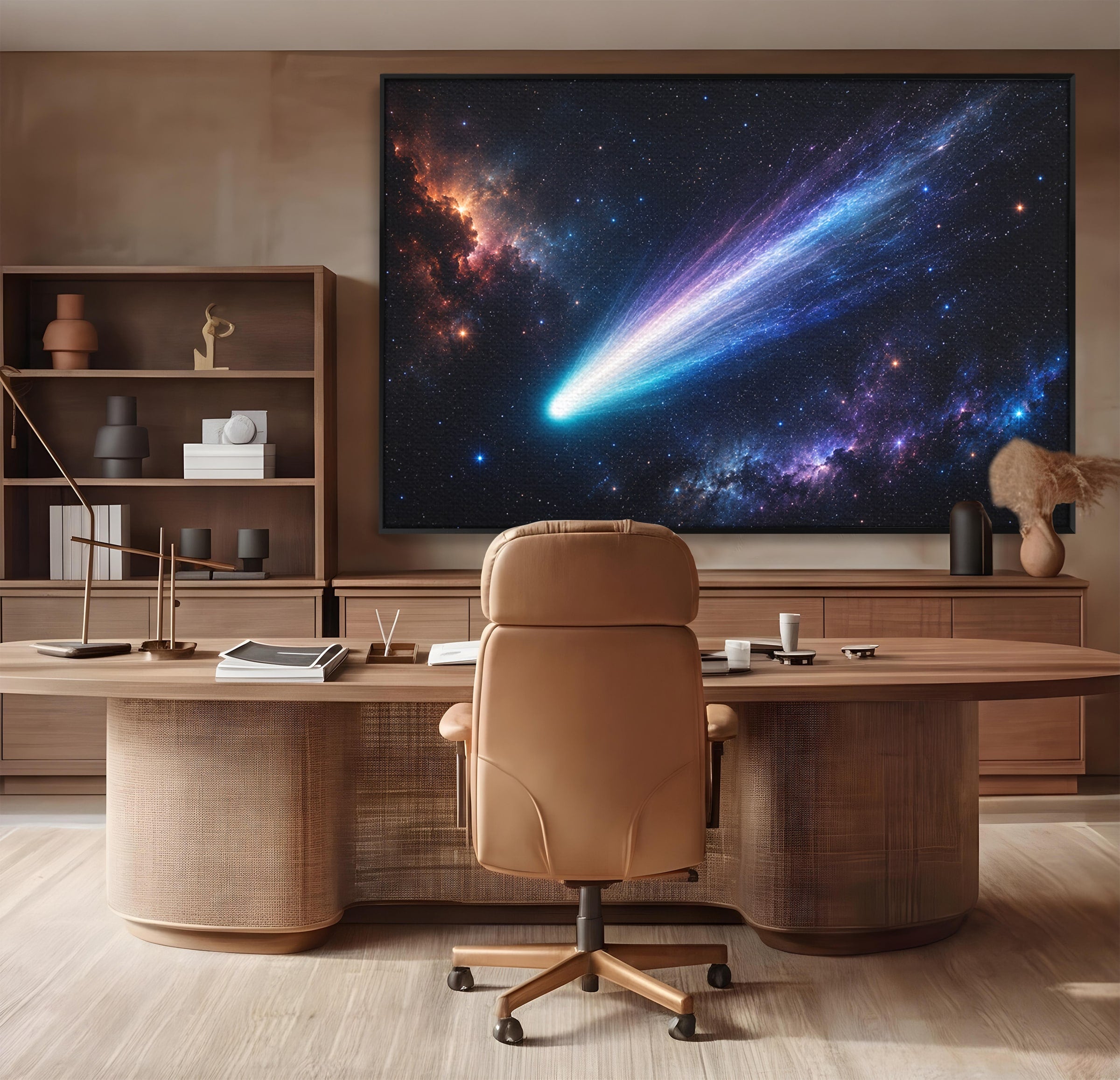 Tablou Canvas Premium LuxCanva® S1048, Cometă În Univers, Cometa, Spatiu, Univers, Stele, Dormitor, Living, Culori Vibrante