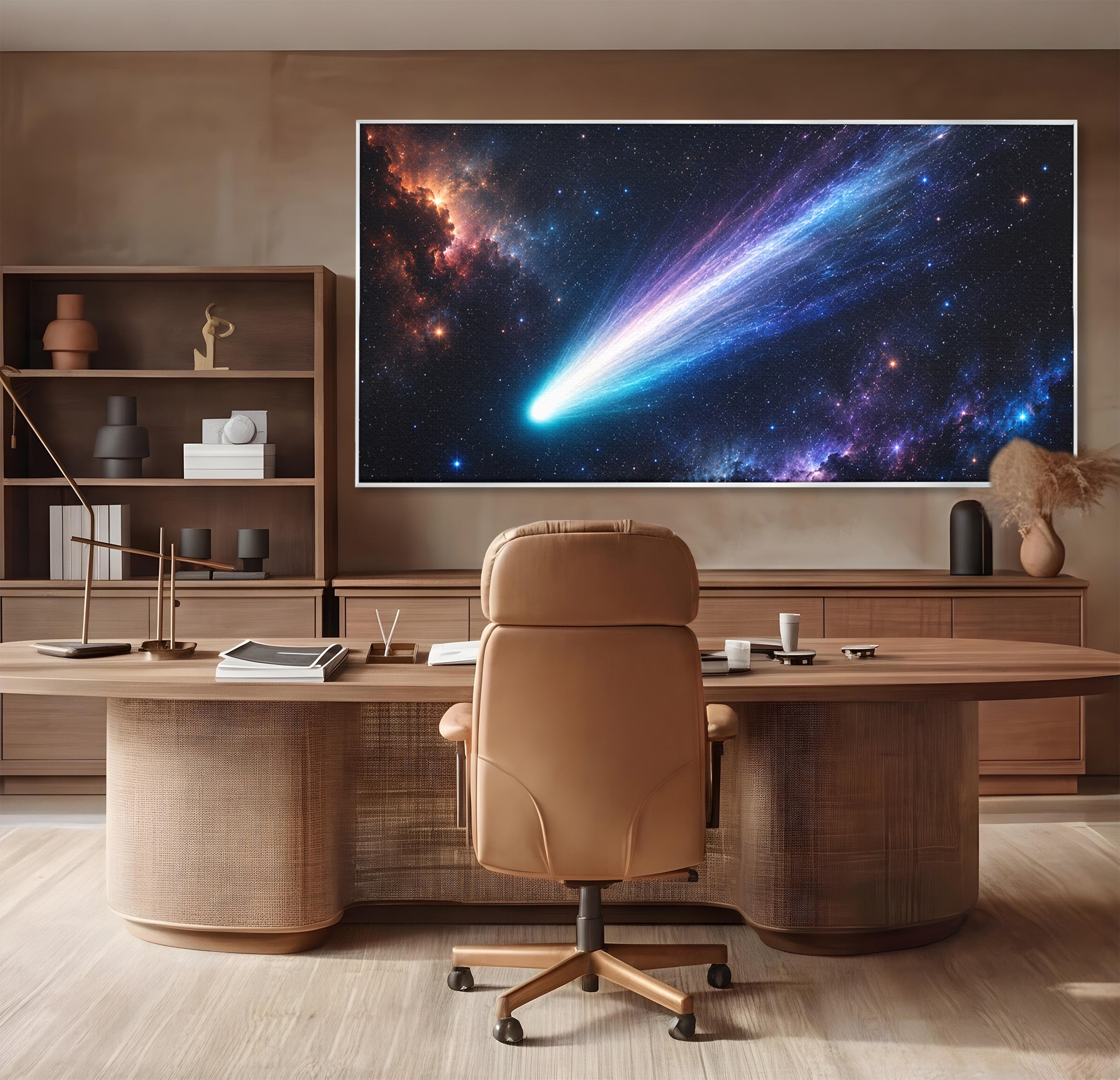 Tablou Canvas Premium LuxCanva® S1048, Cometă În Univers, Cometa, Spatiu, Univers, Stele, Dormitor, Living, Culori Vibrante