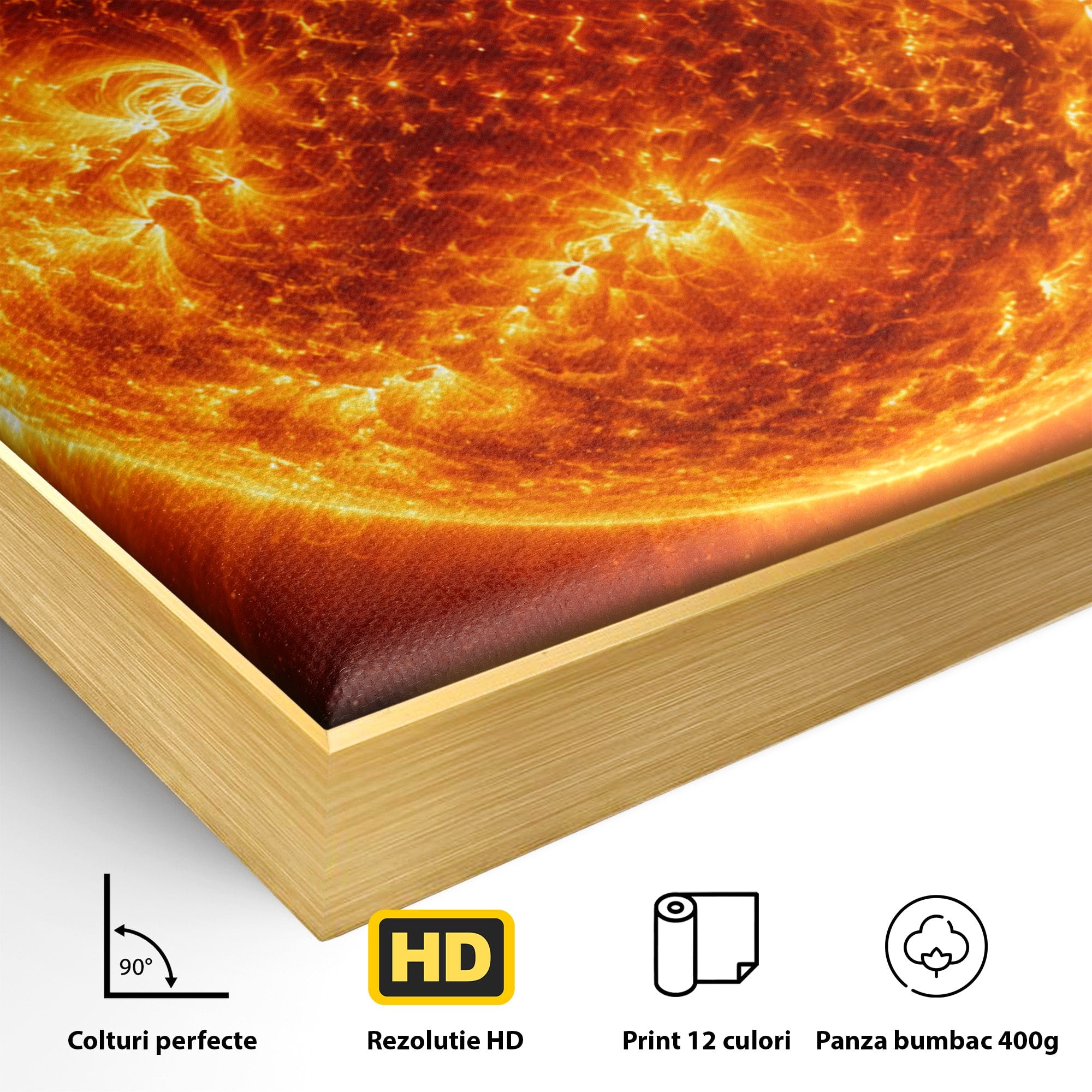 Tablou Canvas Premium LuxCanva® S1049, Soarele Incandescent, Soare, Spatiu, Univers, Astronomie, Dormitor, Culori Vibrante