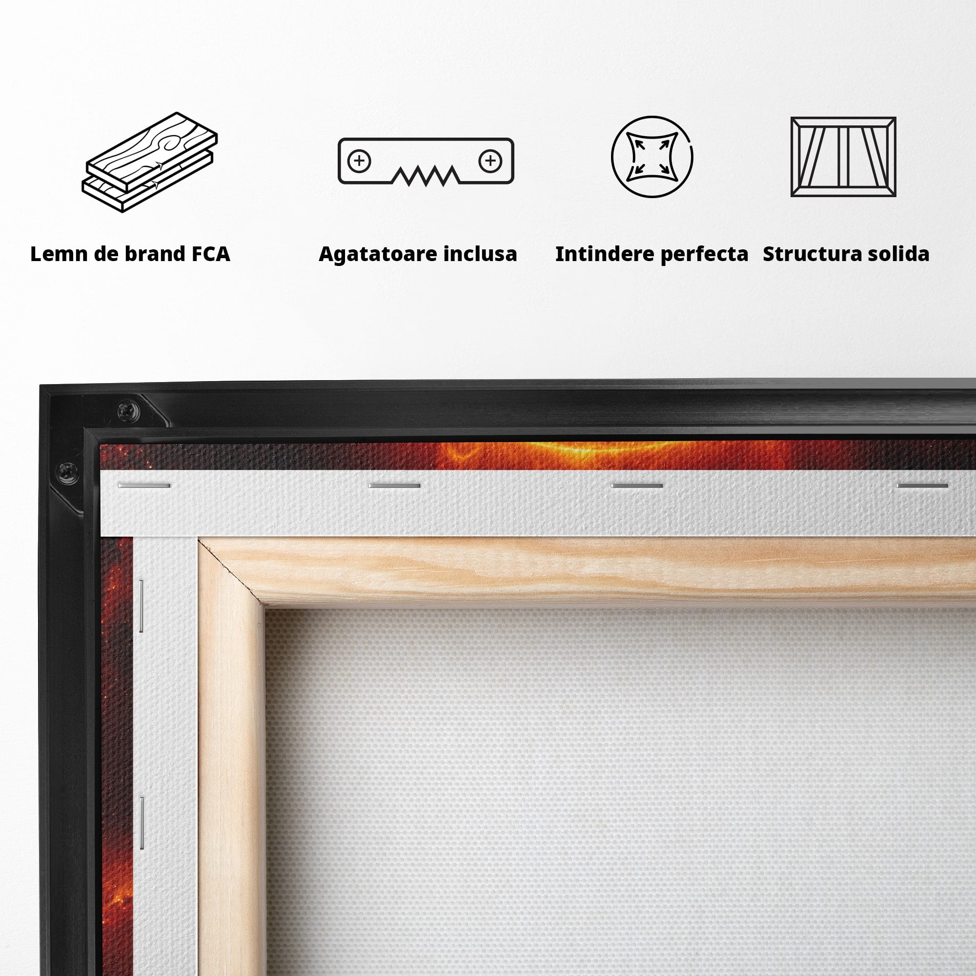 Tablou Canvas Premium LuxCanva® S1049, Soarele Incandescent, Soare, Spatiu, Univers, Astronomie, Dormitor, Culori Vibrante
