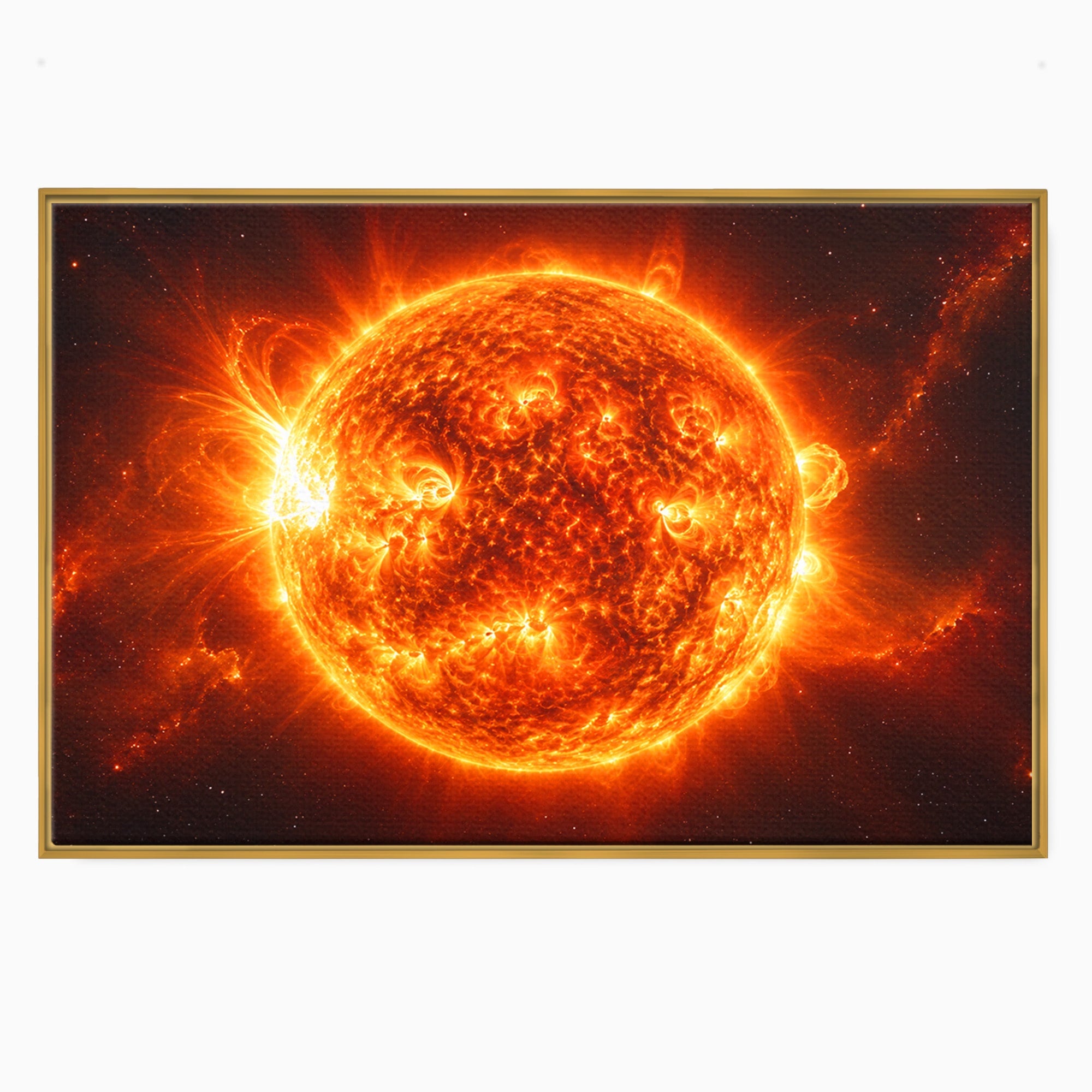 Tablou Canvas Premium LuxCanva® S1049, Soarele Incandescent, Soare, Spatiu, Univers, Astronomie, Dormitor, Culori Vibrante