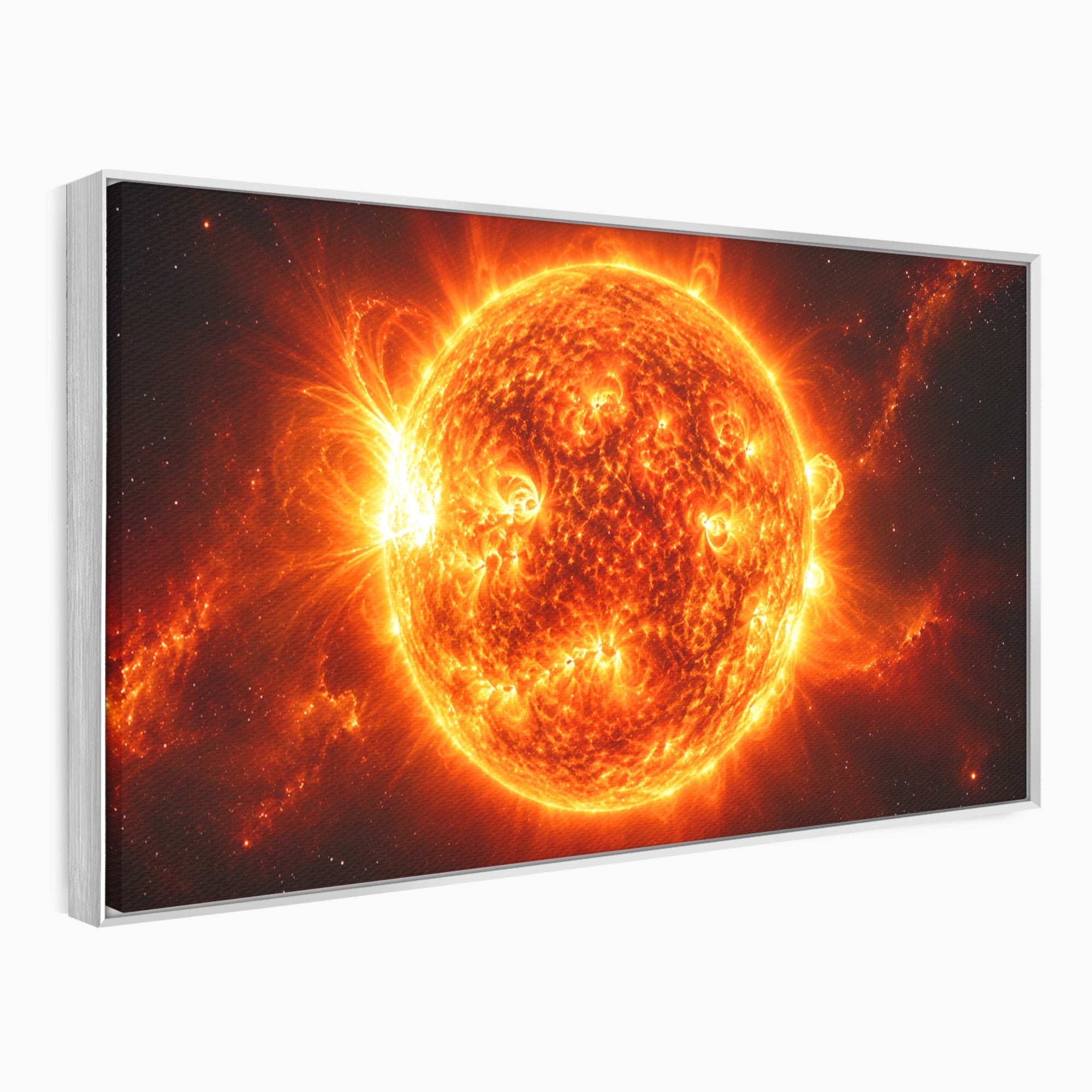 Tablou Canvas Premium LuxCanva® S1049, Soarele Incandescent, Soare, Spatiu, Univers, Astronomie, Dormitor, Culori Vibrante