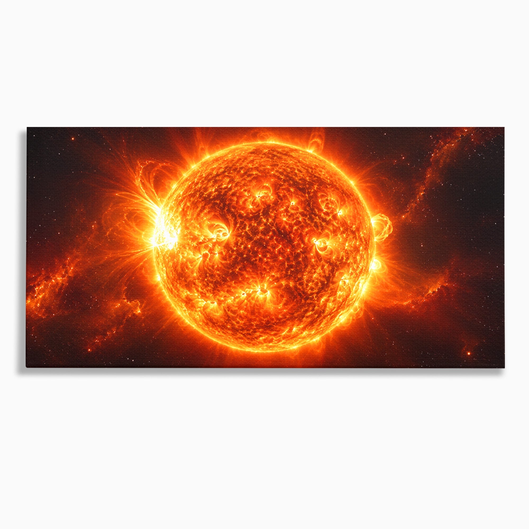 Tablou Canvas Premium LuxCanva® S1049, Soarele Incandescent, Soare, Spatiu, Univers, Astronomie, Dormitor, Culori Vibrante