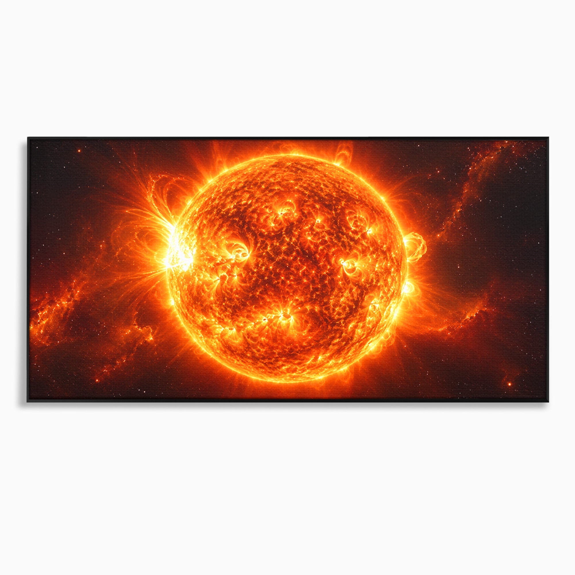 Tablou Canvas Premium LuxCanva® S1049, Soarele Incandescent, Soare, Spatiu, Univers, Astronomie, Dormitor, Culori Vibrante