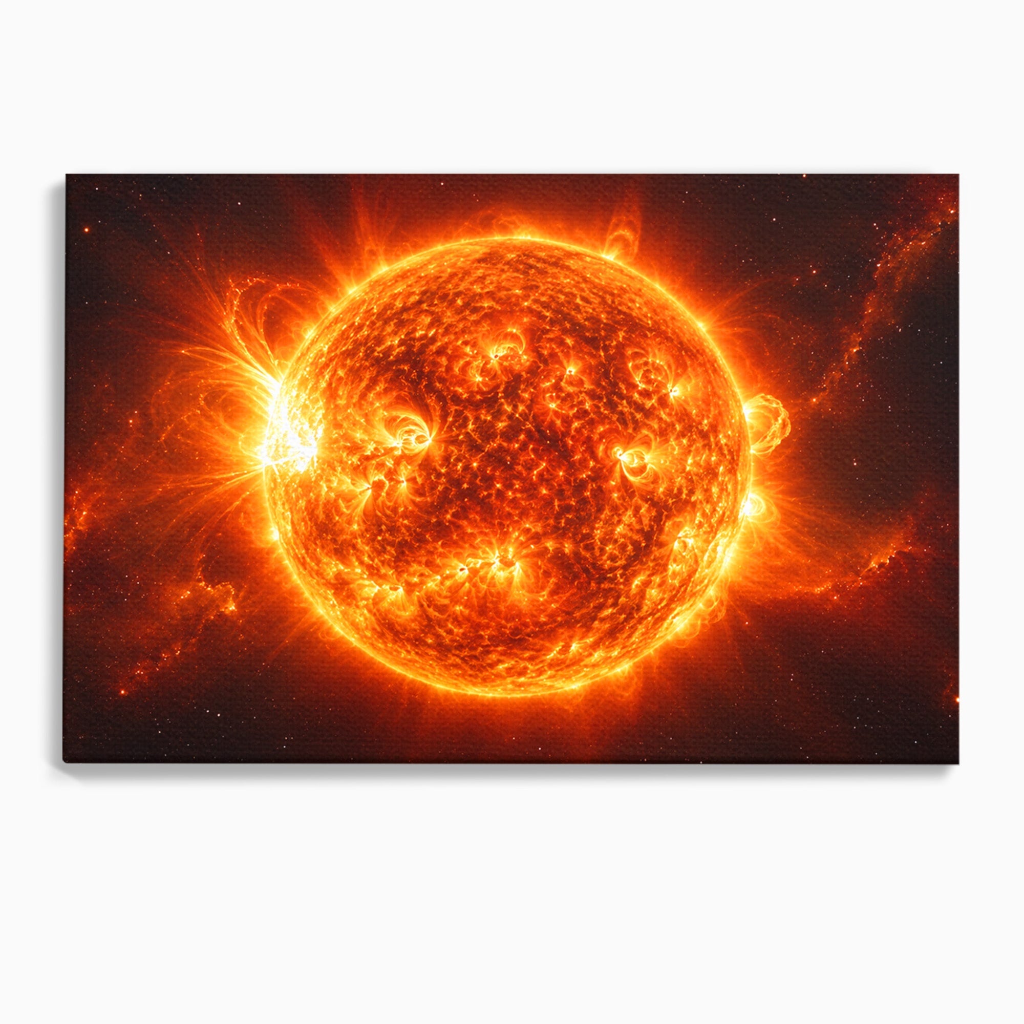 Tablou Canvas Premium LuxCanva® S1049, Soarele Incandescent, Soare, Spatiu, Univers, Astronomie, Dormitor, Culori Vibrante