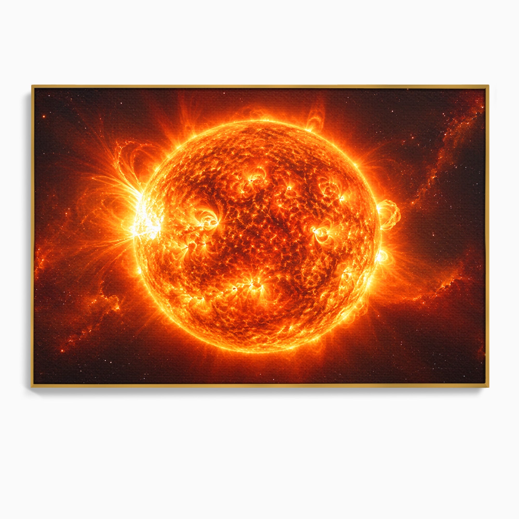 Tablou Canvas Premium LuxCanva® S1049, Soarele Incandescent, Soare, Spatiu, Univers, Astronomie, Dormitor, Culori Vibrante