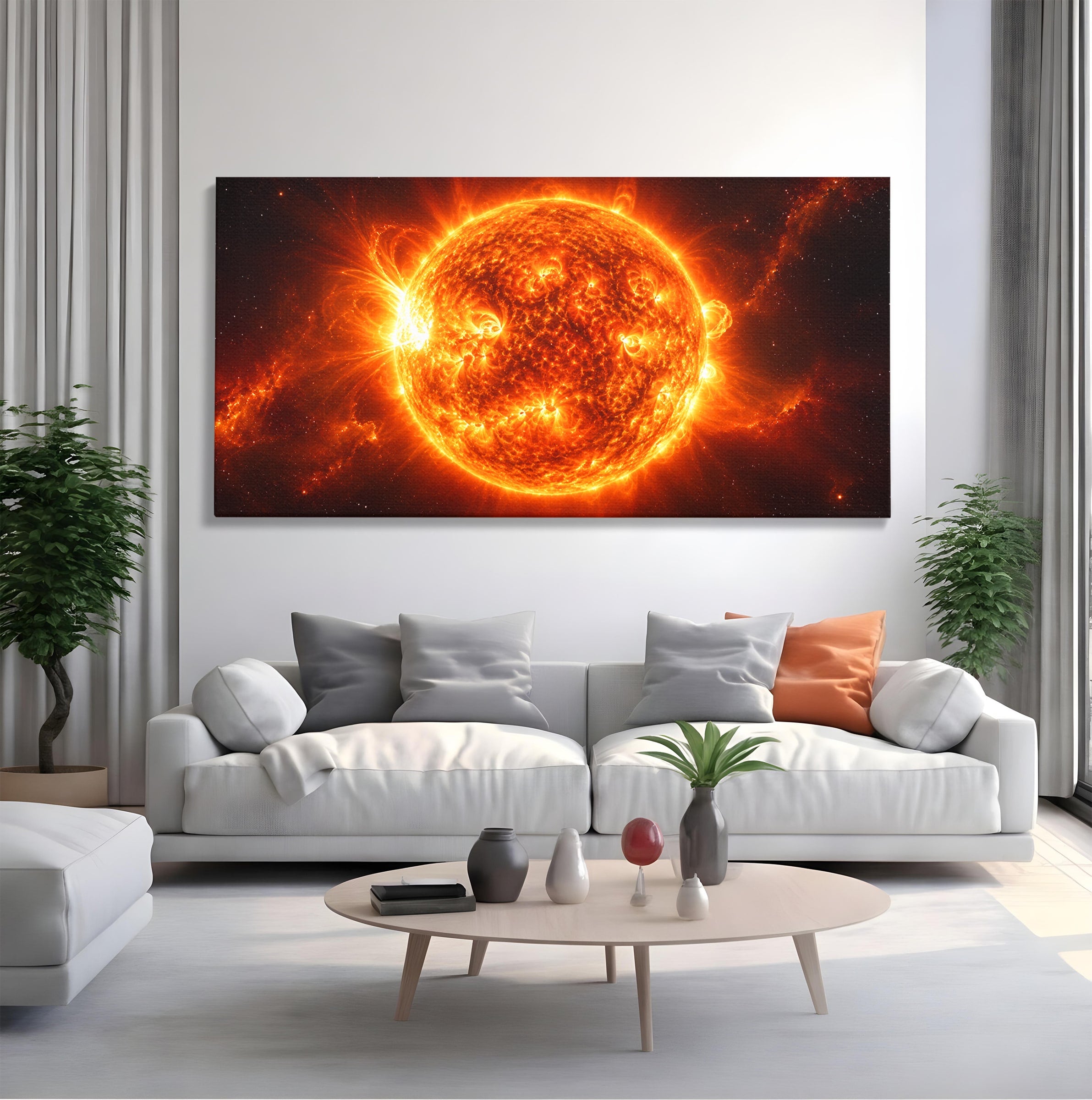 Tablou Canvas Premium LuxCanva® S1049, Soarele Incandescent, Soare, Spatiu, Univers, Astronomie, Dormitor, Culori Vibrante