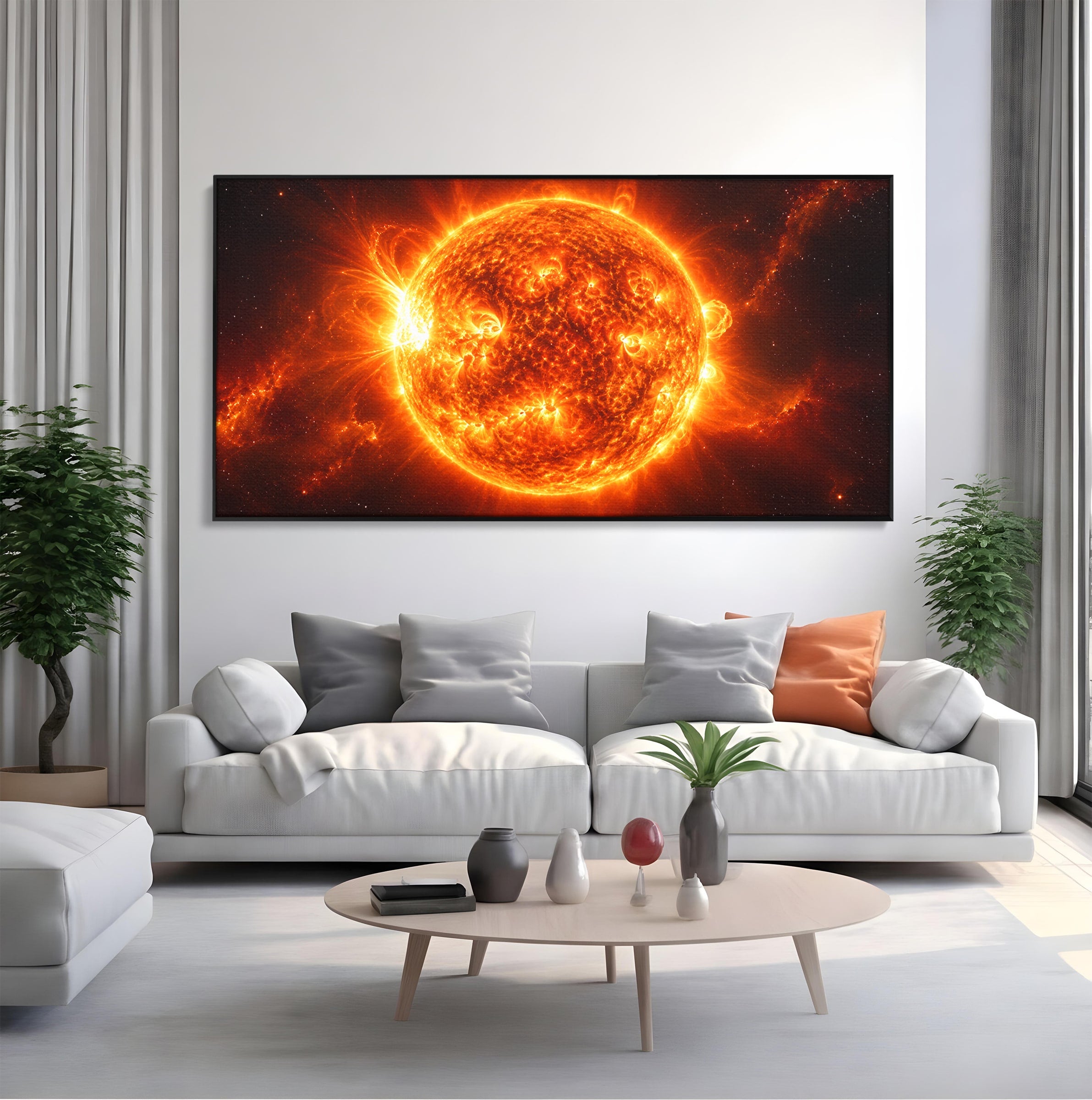 Tablou Canvas Premium LuxCanva® S1049, Soarele Incandescent, Soare, Spatiu, Univers, Astronomie, Dormitor, Culori Vibrante