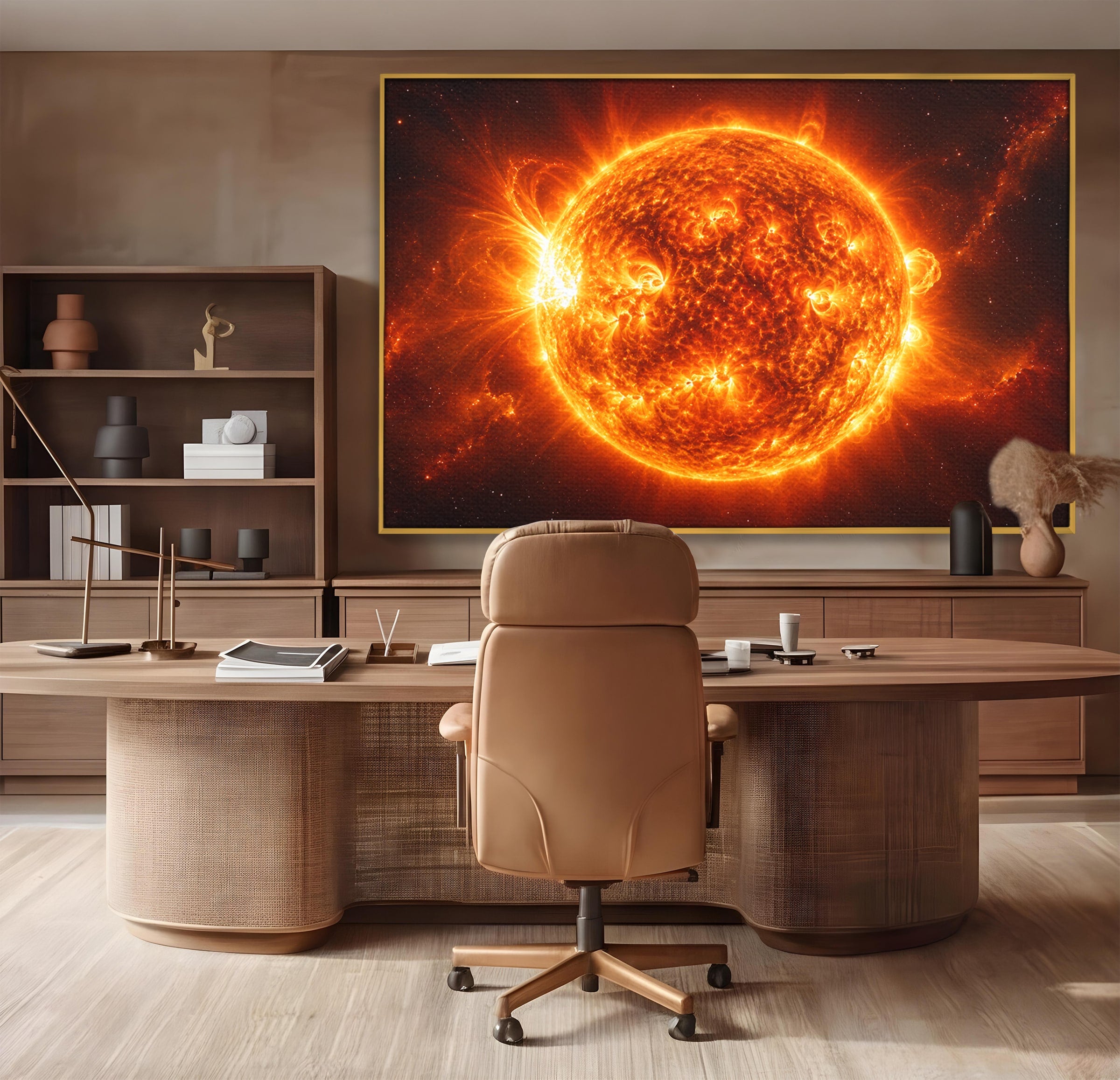 Tablou Canvas Premium LuxCanva® S1049, Soarele Incandescent, Soare, Spatiu, Univers, Astronomie, Dormitor, Culori Vibrante