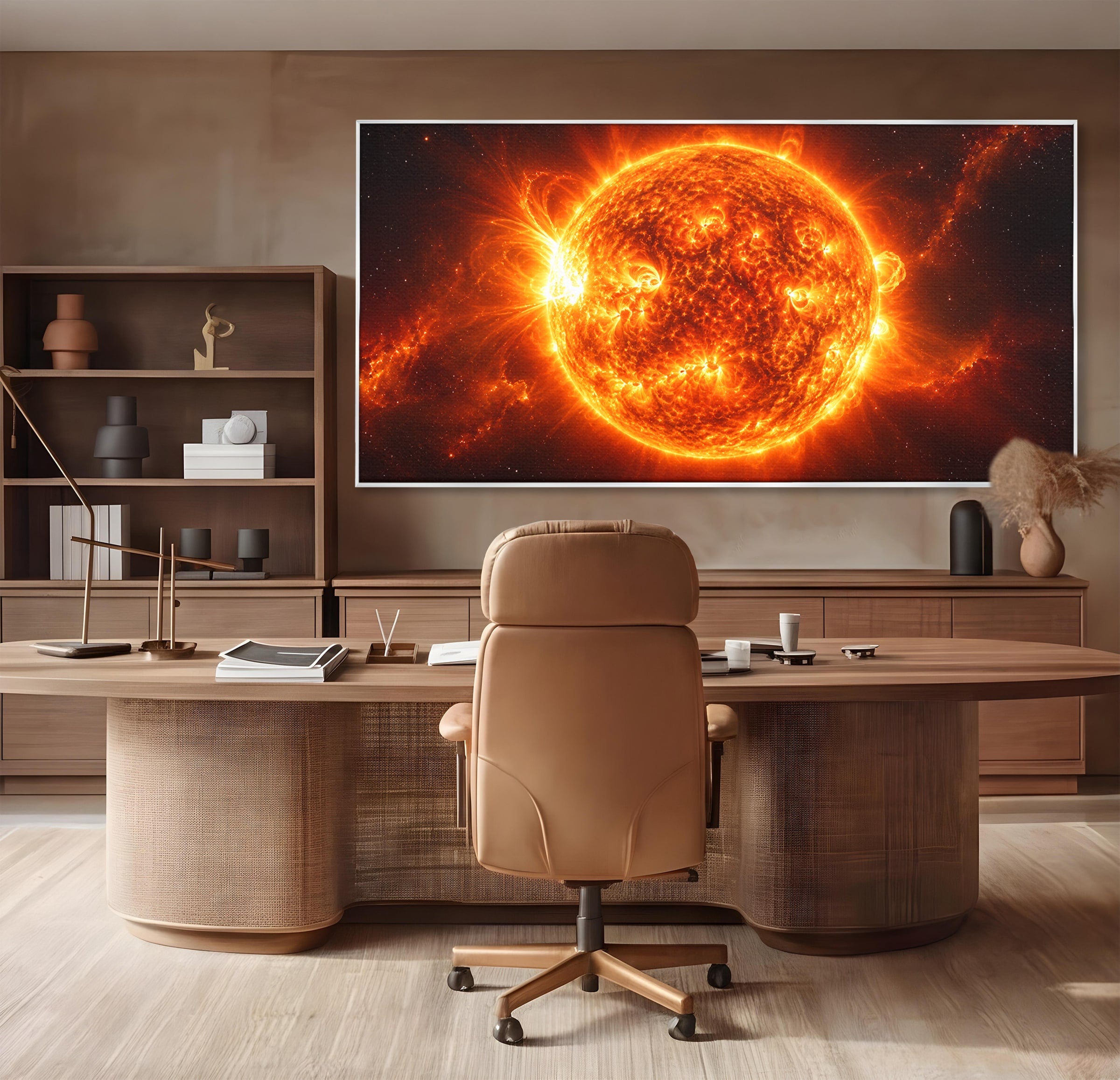 Tablou Canvas Premium LuxCanva® S1049, Soarele Incandescent, Soare, Spatiu, Univers, Astronomie, Dormitor, Culori Vibrante