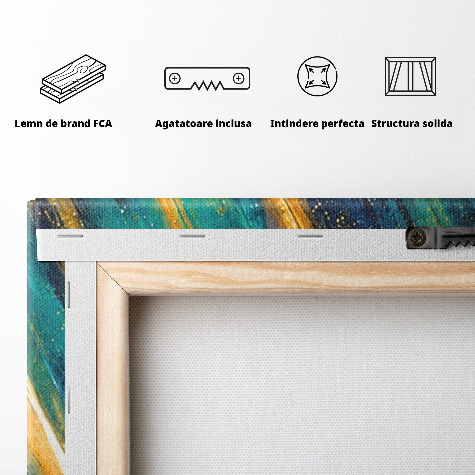 Set 2 Tablouri Canvas Premium LuxCanva® S2-1030, Ploua Cu Stele, Stele, Cer, Peisaj, Apus, Living, Culori Vibrante