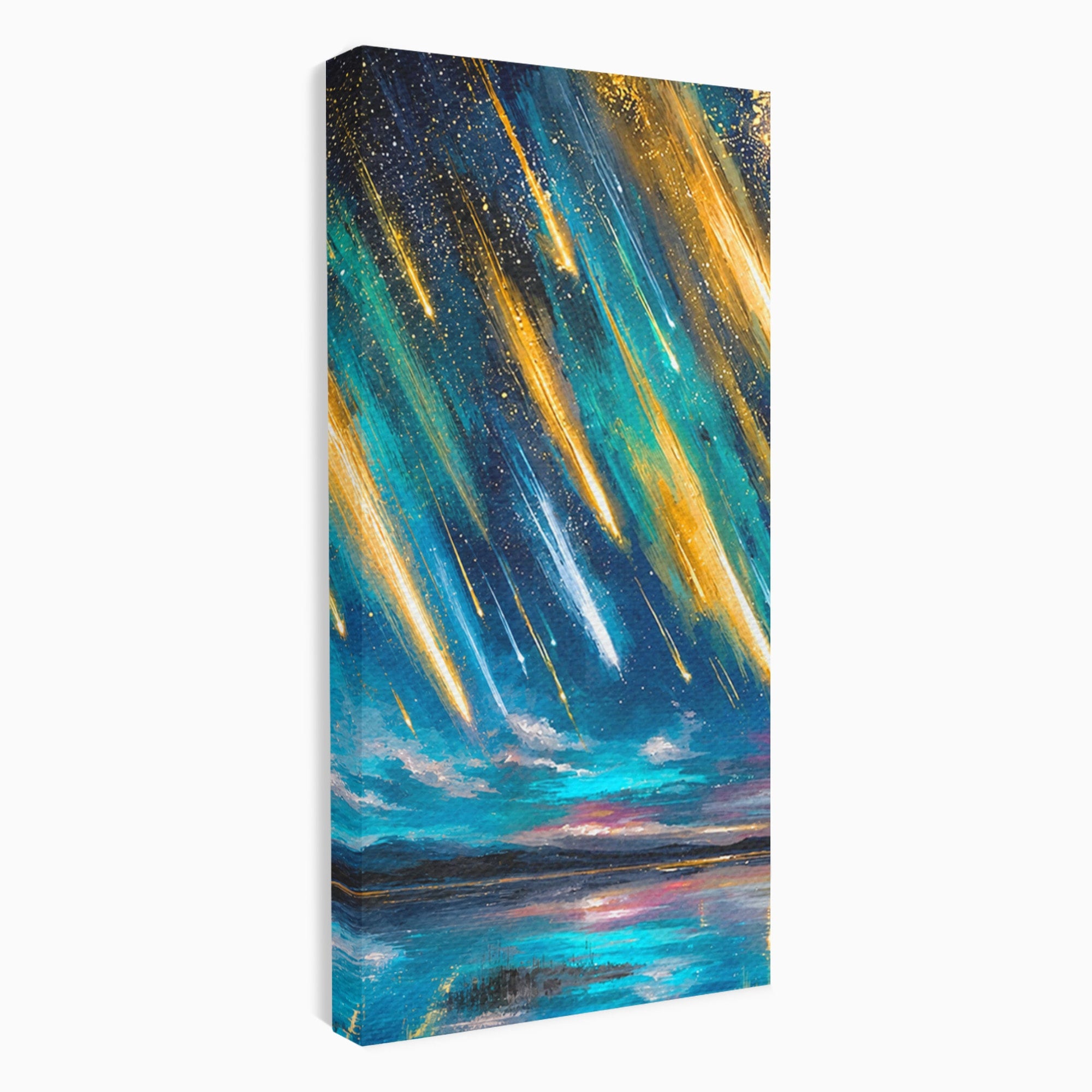 Set 2 Tablouri Canvas Premium LuxCanva® S2-1030, Ploua Cu Stele, Stele, Cer, Peisaj, Apus, Living, Culori Vibrante