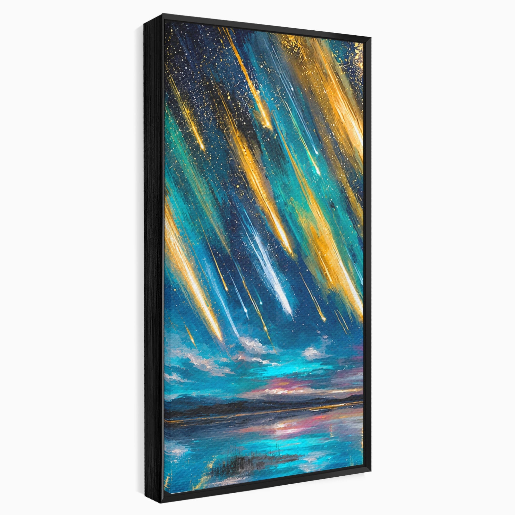 Set 2 Tablouri Canvas Premium LuxCanva® S2-1030, Ploua Cu Stele, Stele, Cer, Peisaj, Apus, Living, Culori Vibrante