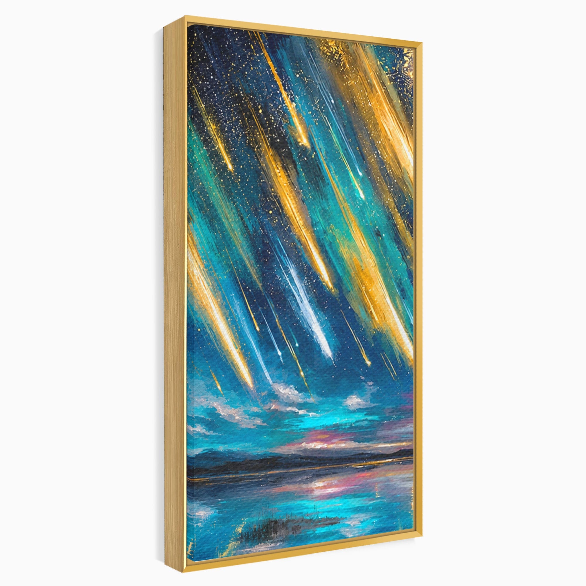 Set 2 Tablouri Canvas Premium LuxCanva® S2-1030, Ploua Cu Stele, Stele, Cer, Peisaj, Apus, Living, Culori Vibrante