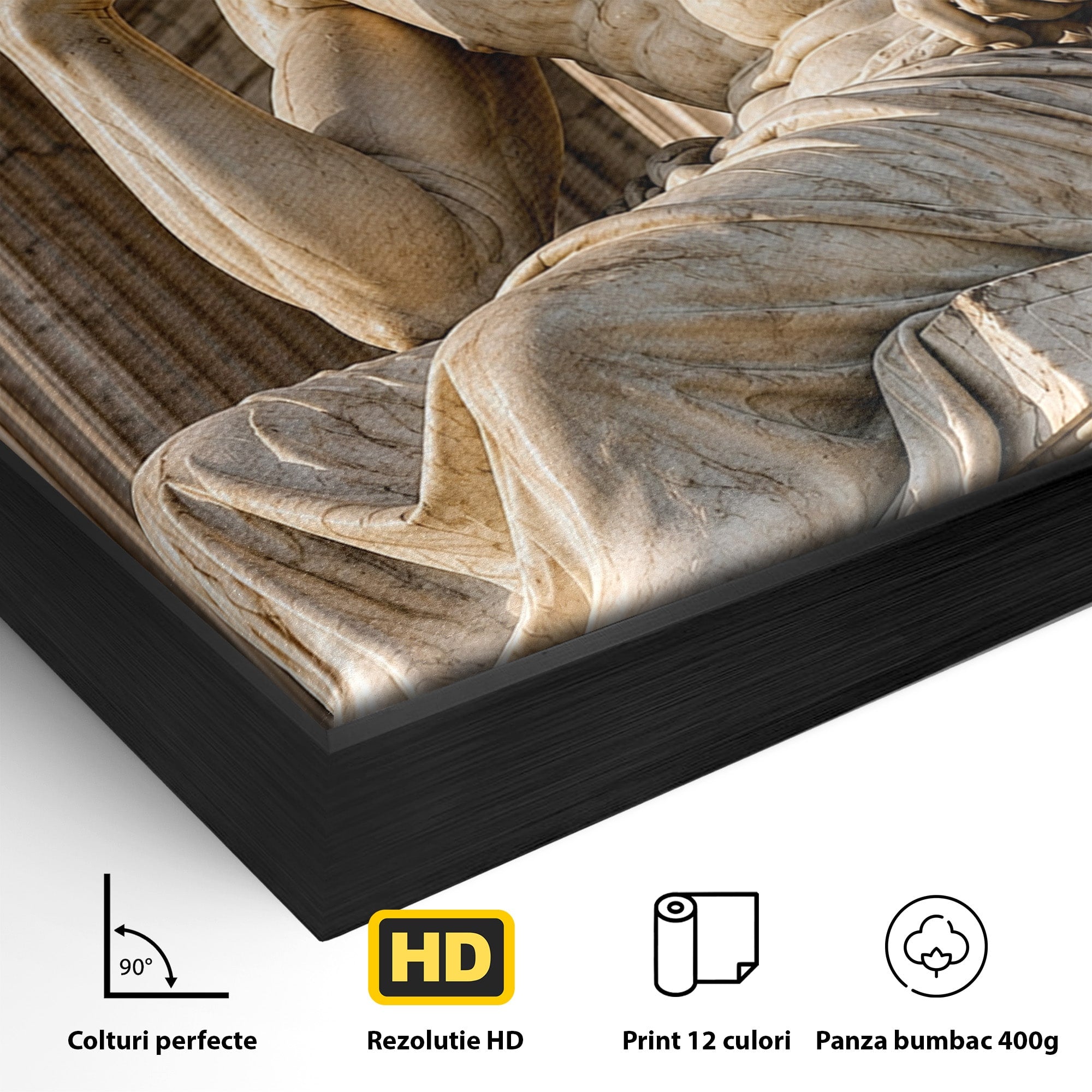Tablou Canvas Premium LuxCanva® T1004, Ganditorul Antic, Sculptura, Filosofie, Istorie, Antichitate, Arta Clasica, Birou, Culori Vibrante