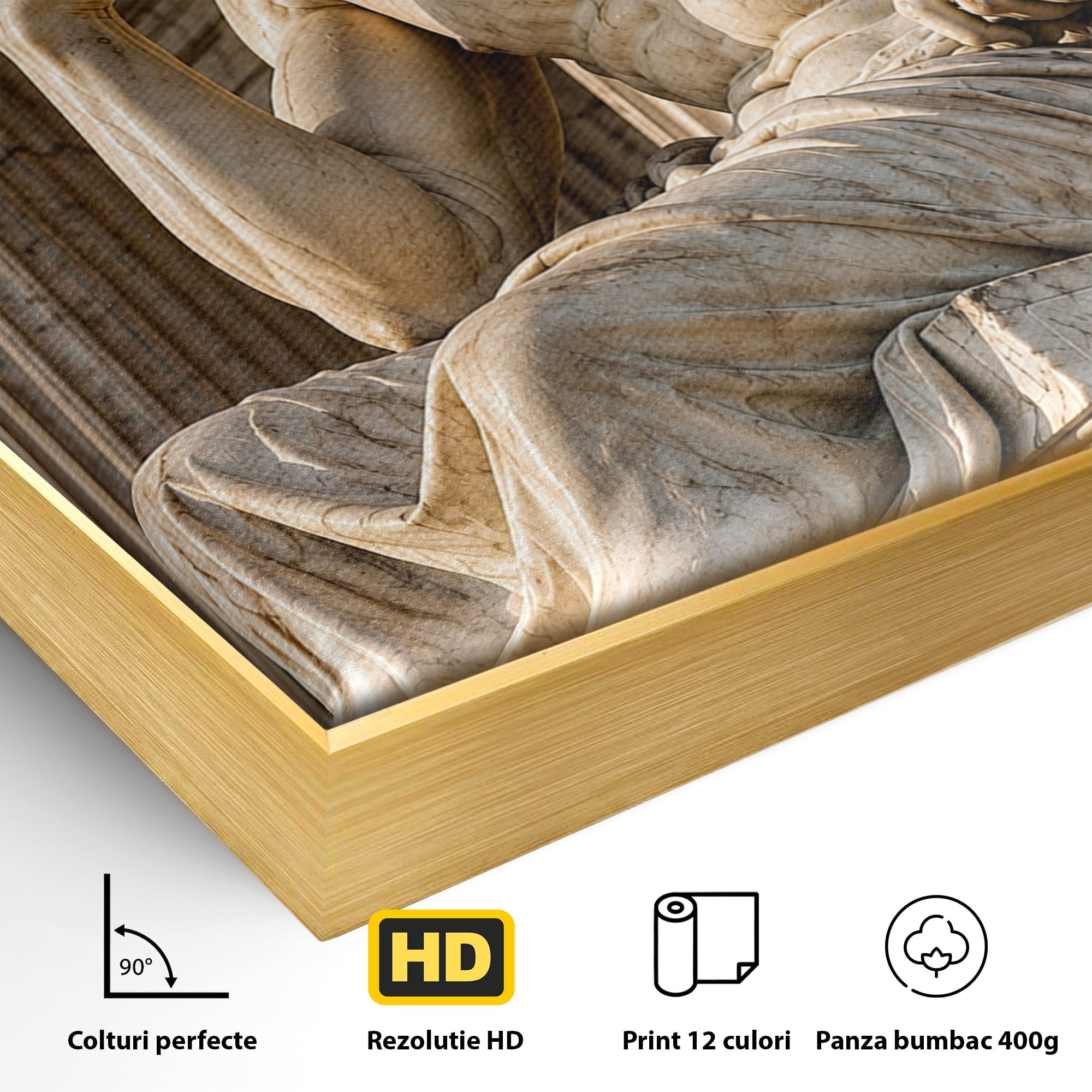 Tablou Canvas Premium LuxCanva® T1004, Ganditorul Antic, Sculptura, Filosofie, Istorie, Antichitate, Arta Clasica, Birou, Culori Vibrante