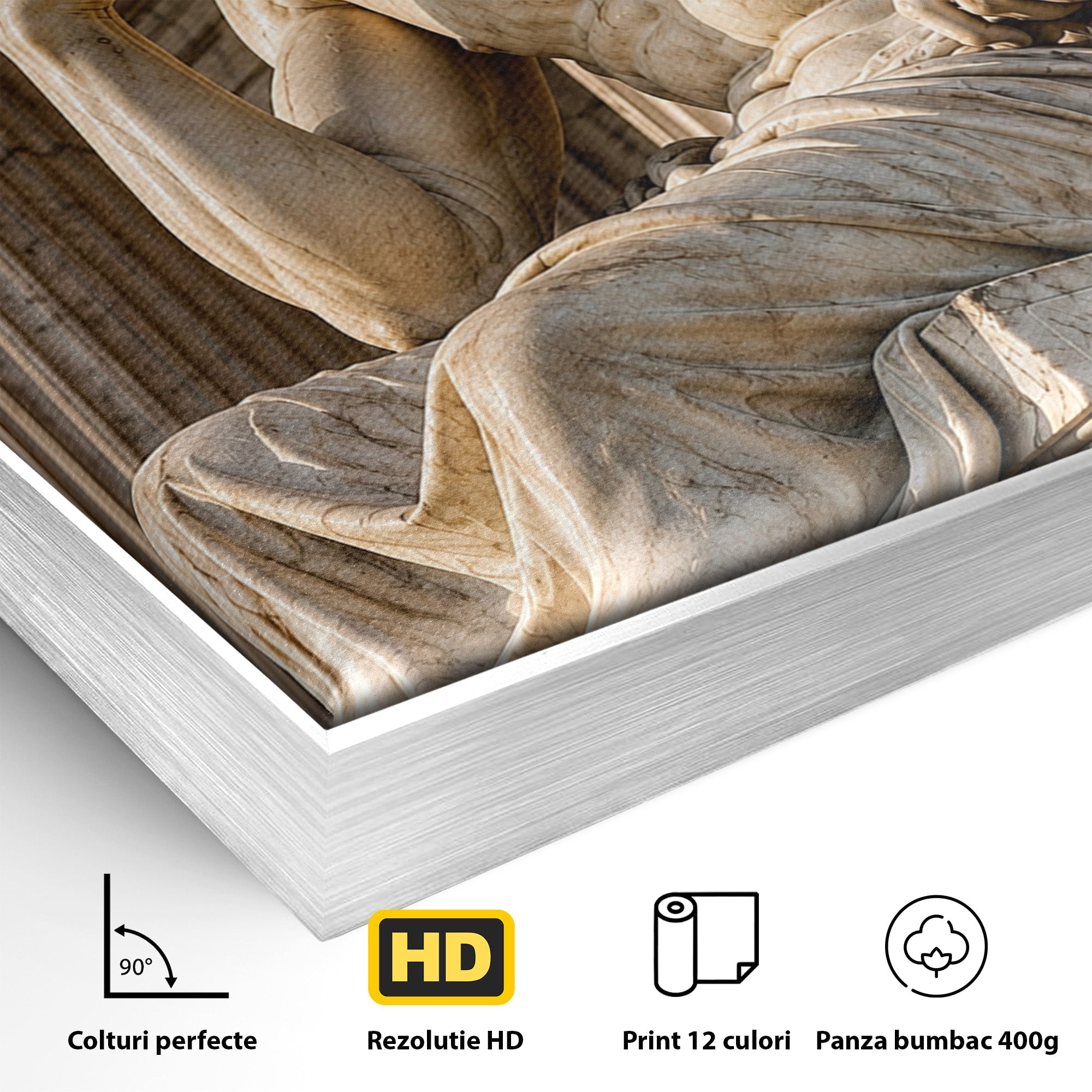 Tablou Canvas Premium LuxCanva® T1004, Ganditorul Antic, Sculptura, Filosofie, Istorie, Antichitate, Arta Clasica, Birou, Culori Vibrante