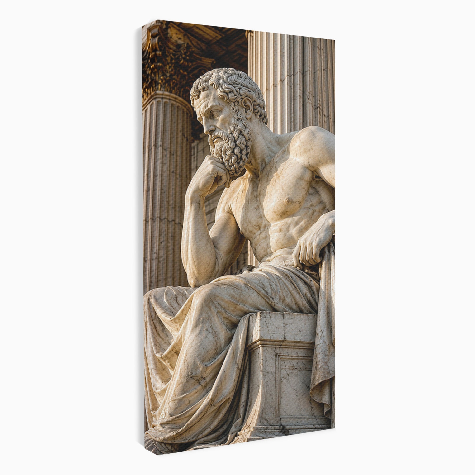 Tablou Canvas Premium LuxCanva® T1004, Ganditorul Antic, Sculptura, Filosofie, Istorie, Antichitate, Arta Clasica, Birou, Culori Vibrante