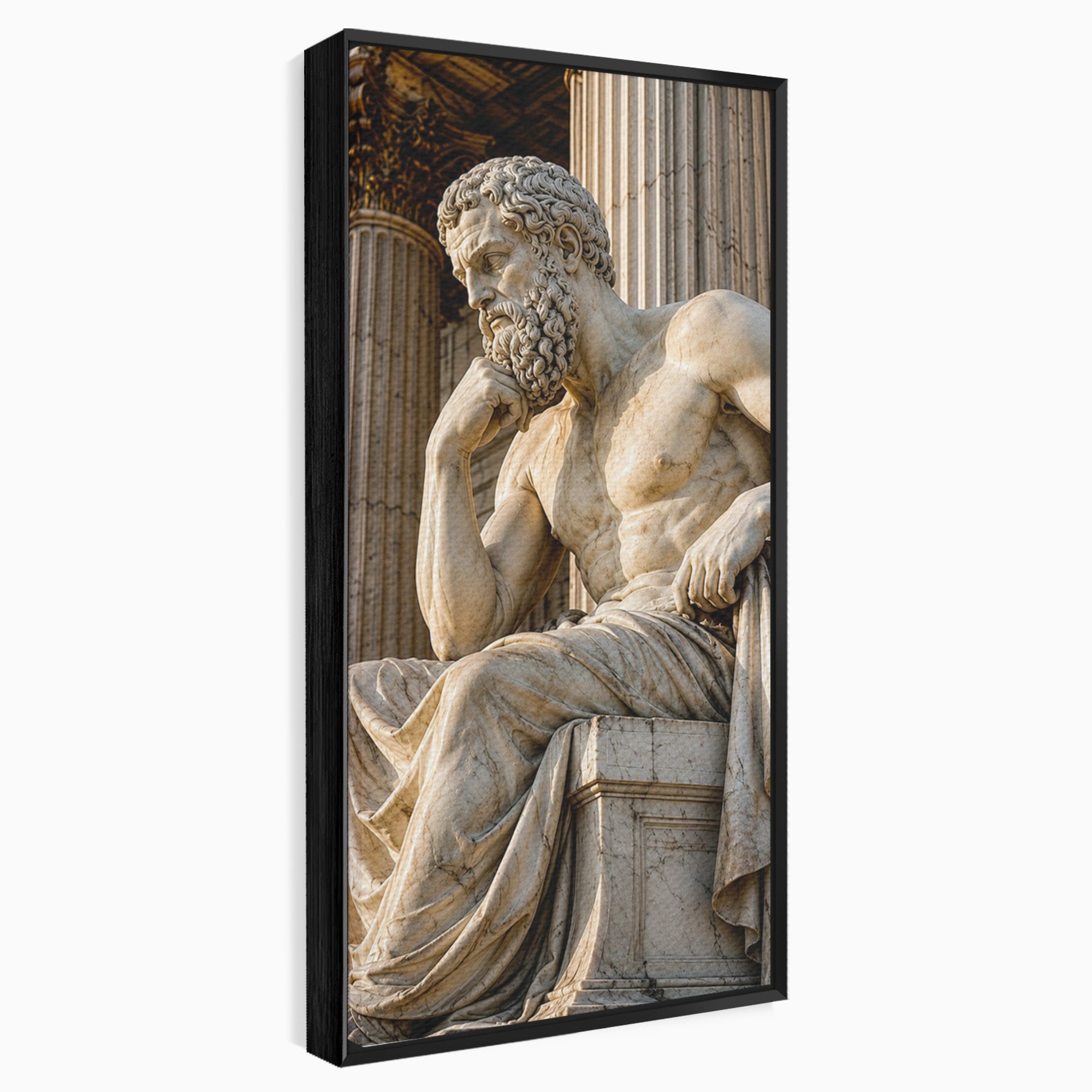 Tablou Canvas Premium LuxCanva® T1004, Ganditorul Antic, Sculptura, Filosofie, Istorie, Antichitate, Arta Clasica, Birou, Culori Vibrante