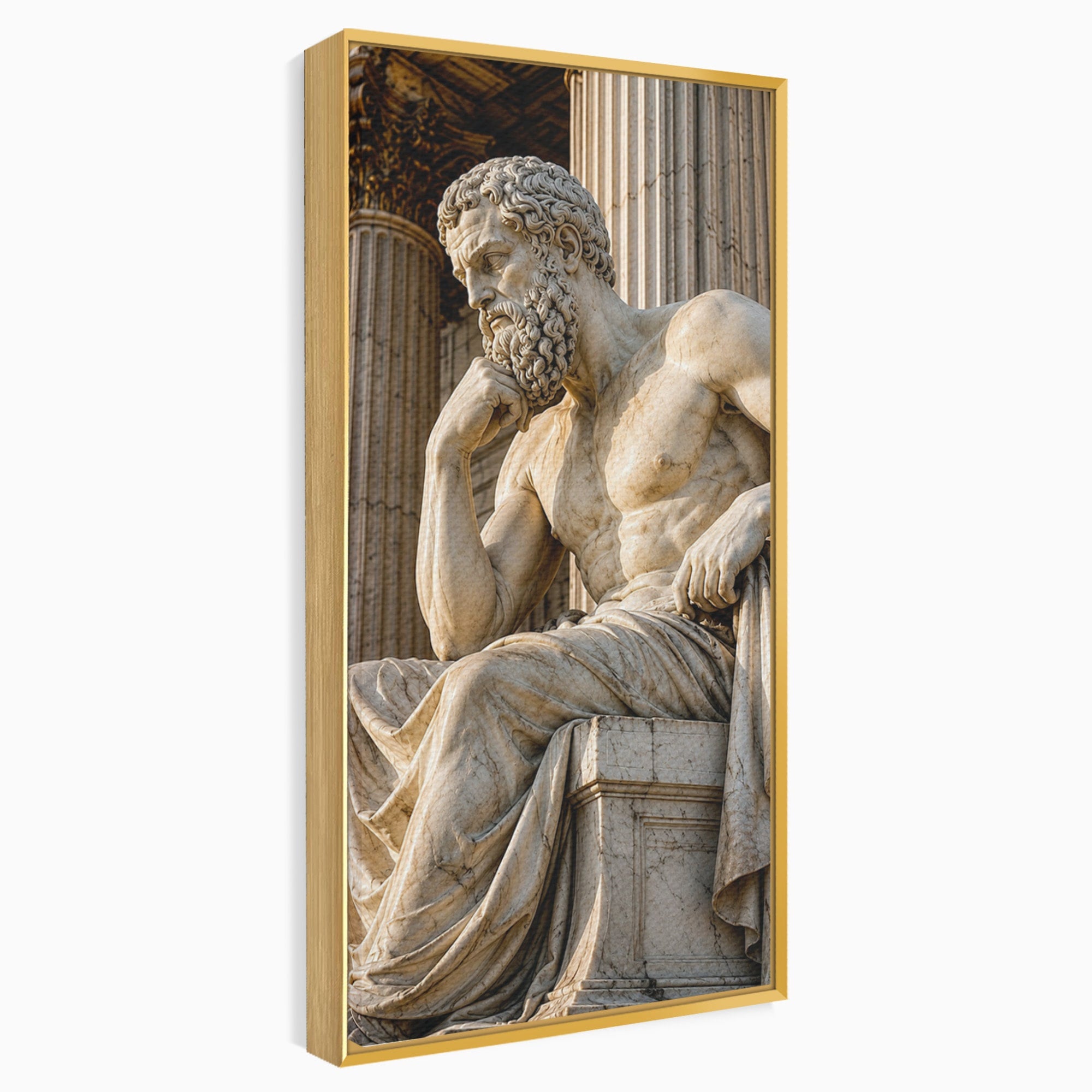 Tablou Canvas Premium LuxCanva® T1004, Ganditorul Antic, Sculptura, Filosofie, Istorie, Antichitate, Arta Clasica, Birou, Culori Vibrante