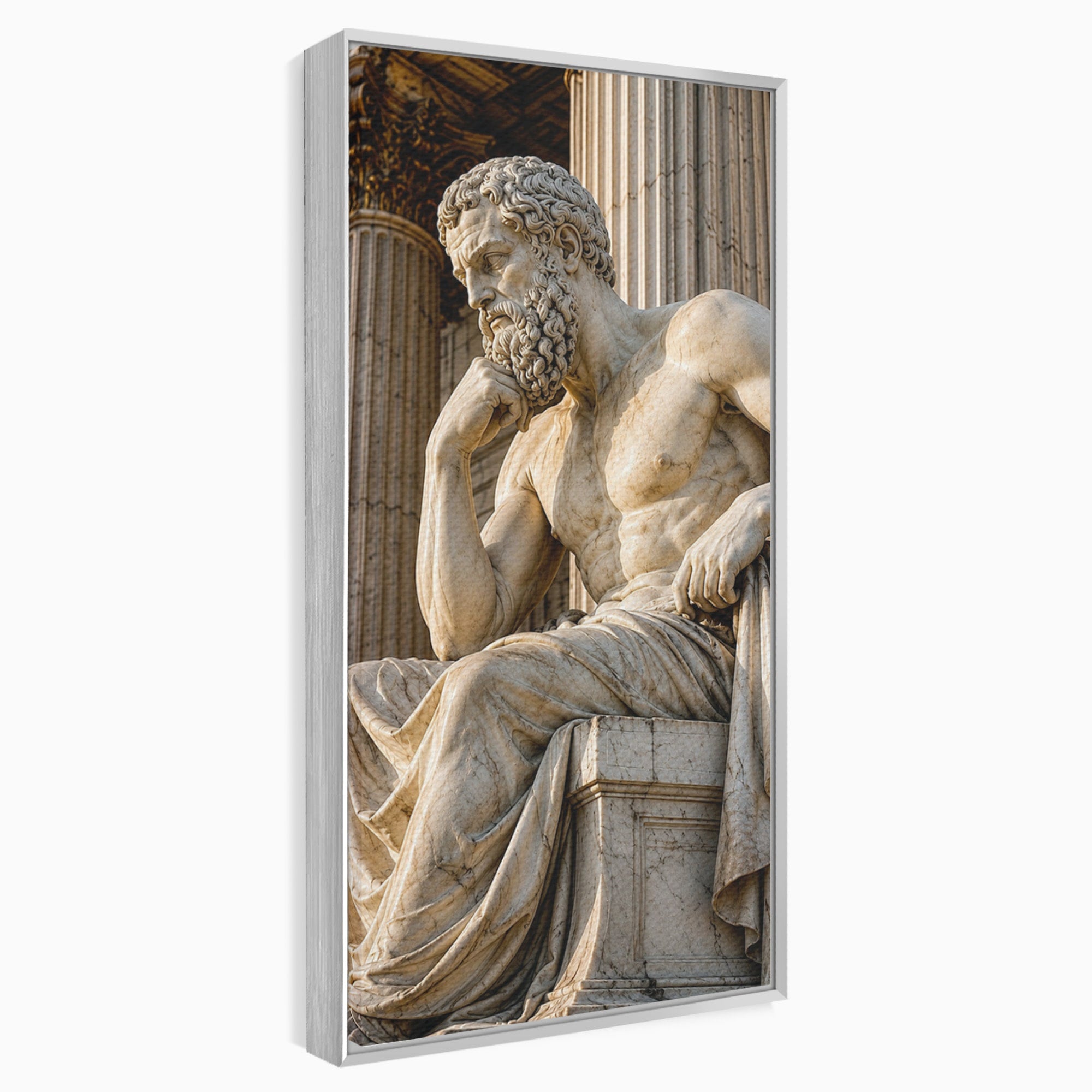 Tablou Canvas Premium LuxCanva® T1004, Ganditorul Antic, Sculptura, Filosofie, Istorie, Antichitate, Arta Clasica, Birou, Culori Vibrante