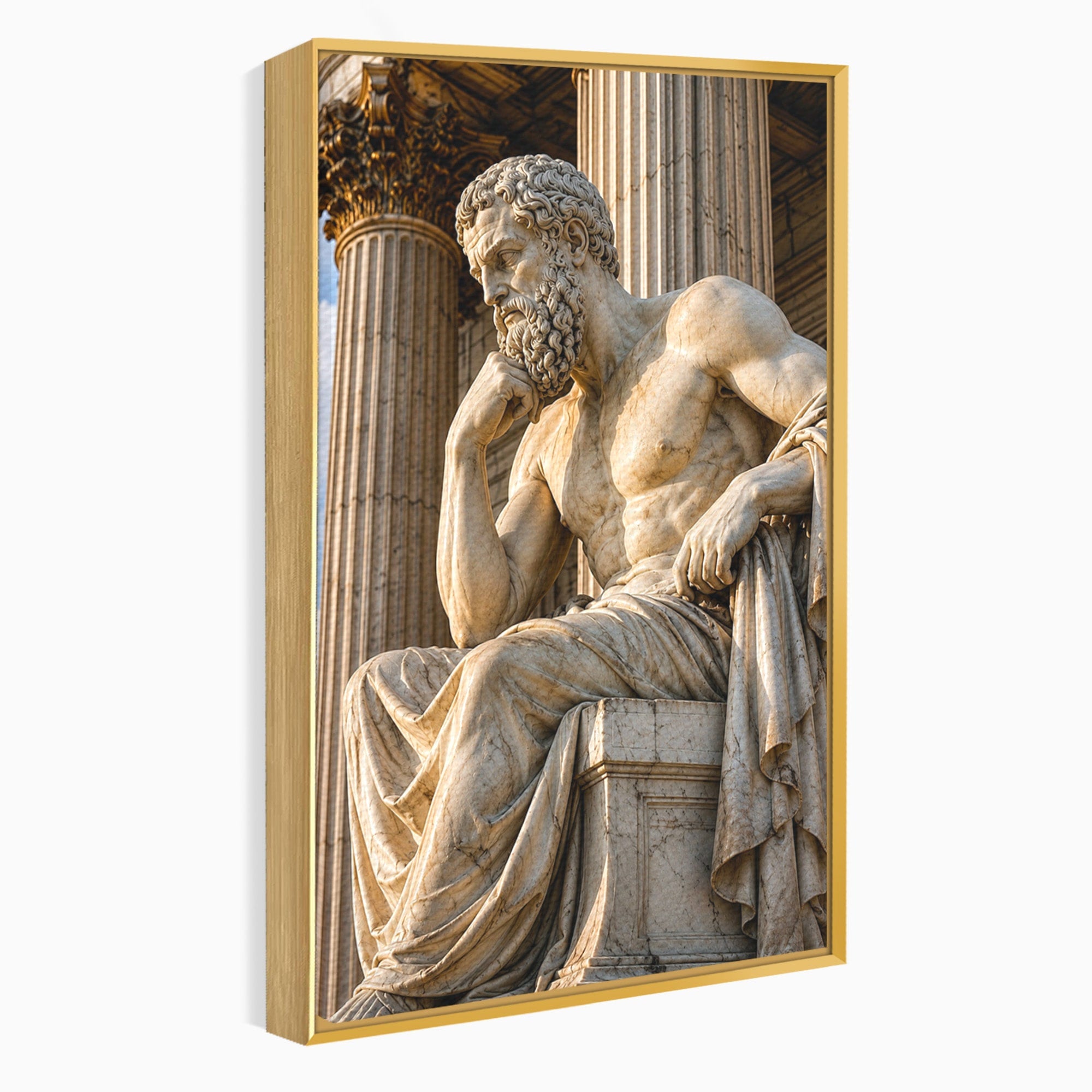 Tablou Canvas Premium LuxCanva® T1004, Ganditorul Antic, Sculptura, Filosofie, Istorie, Antichitate, Arta Clasica, Birou, Culori Vibrante