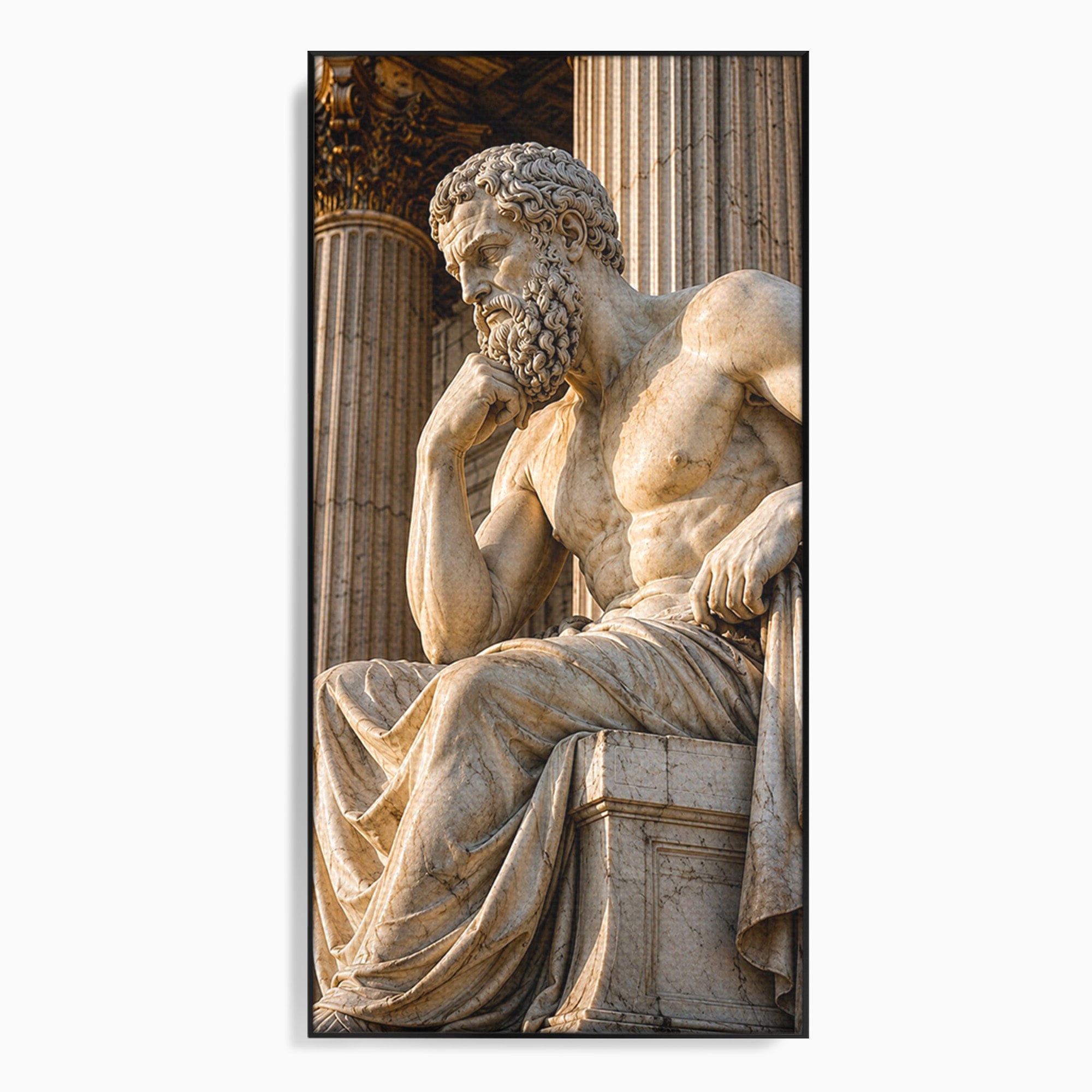 Tablou Canvas Premium LuxCanva® T1004, Ganditorul Antic, Sculptura, Filosofie, Istorie, Antichitate, Arta Clasica, Birou, Culori Vibrante