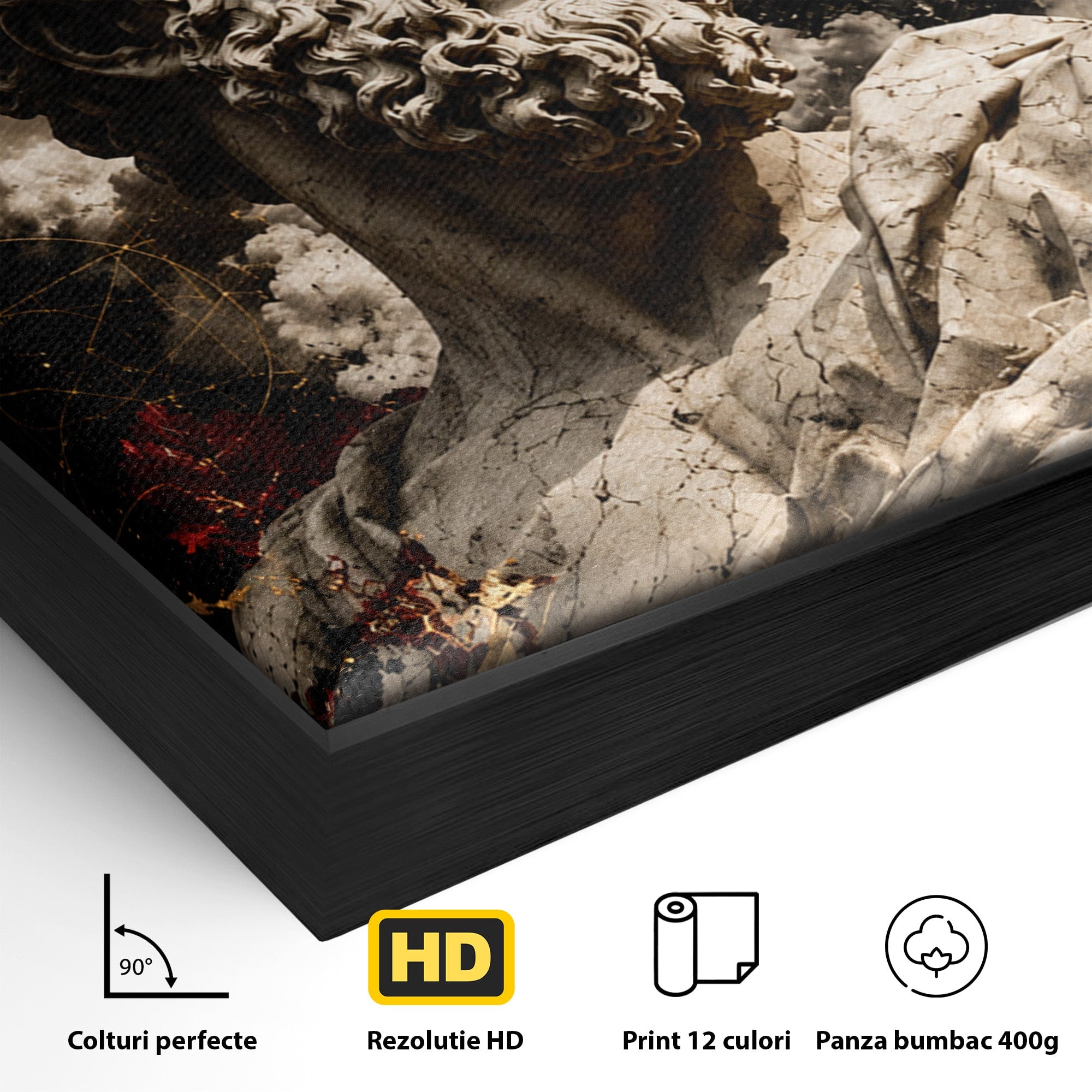 Tablou Canvas Premium LuxCanva® T1005, Zeul Antic, Sculptura, Zeitate, Sculptura, Mitologie, Univers, Dormitor, Living, Culori Vibrante