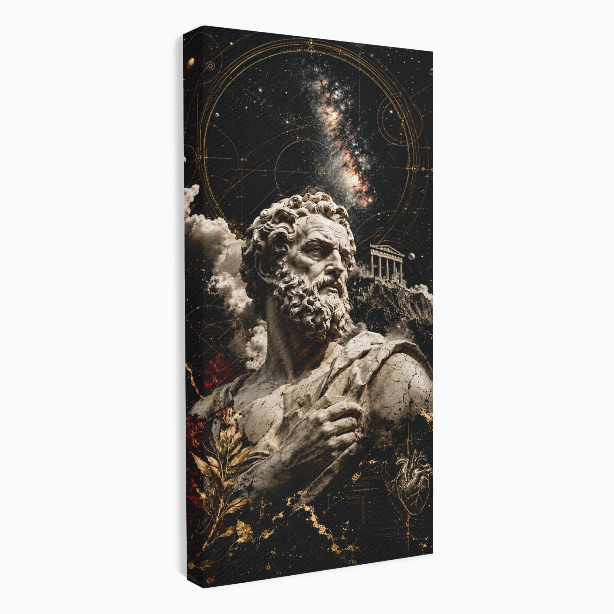 Tablou Canvas Premium LuxCanva® T1005, Zeul Antic, Sculptura, Zeitate, Sculptura, Mitologie, Univers, Dormitor, Living, Culori Vibrante