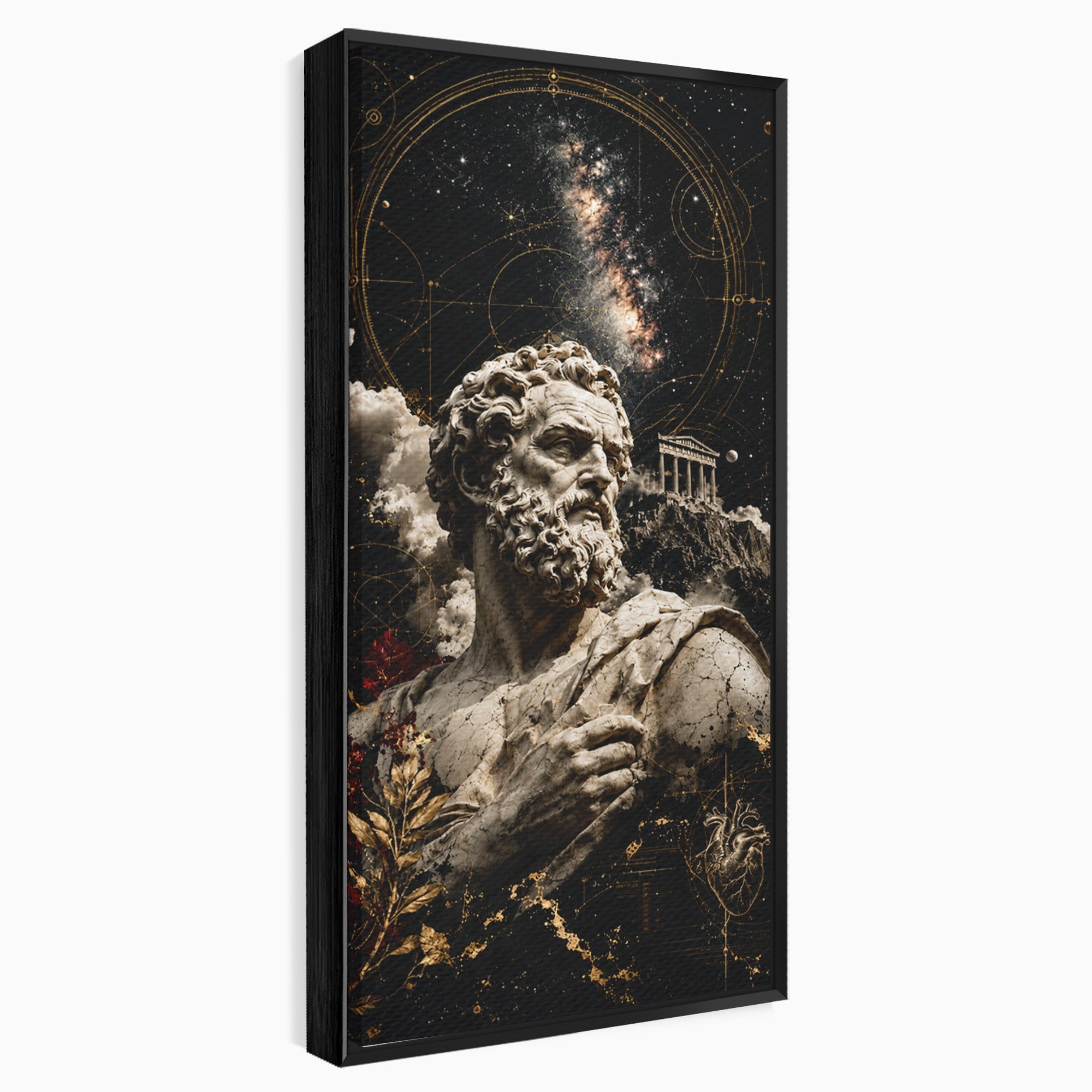 Tablou Canvas Premium LuxCanva® T1005, Zeul Antic, Sculptura, Zeitate, Sculptura, Mitologie, Univers, Dormitor, Living, Culori Vibrante