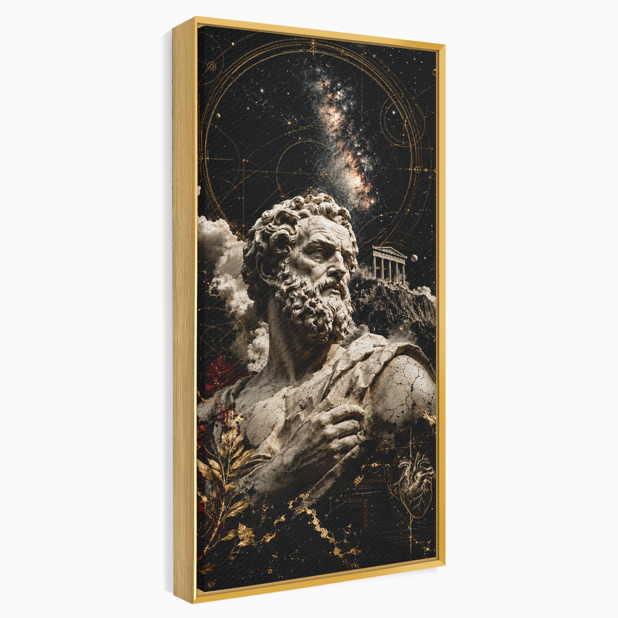 Tablou Canvas Premium LuxCanva® T1005, Zeul Antic, Sculptura, Zeitate, Sculptura, Mitologie, Univers, Dormitor, Living, Culori Vibrante