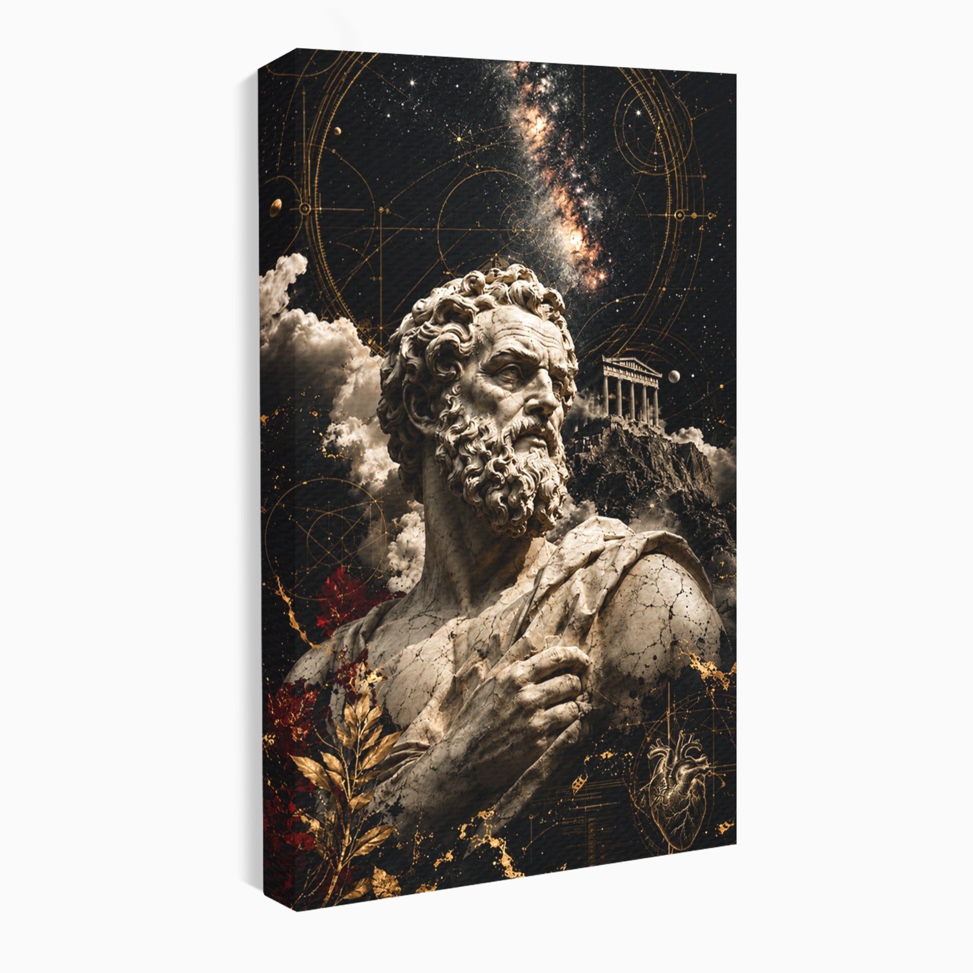 Tablou Canvas Premium LuxCanva® T1005, Zeul Antic, Sculptura, Zeitate, Sculptura, Mitologie, Univers, Dormitor, Living, Culori Vibrante