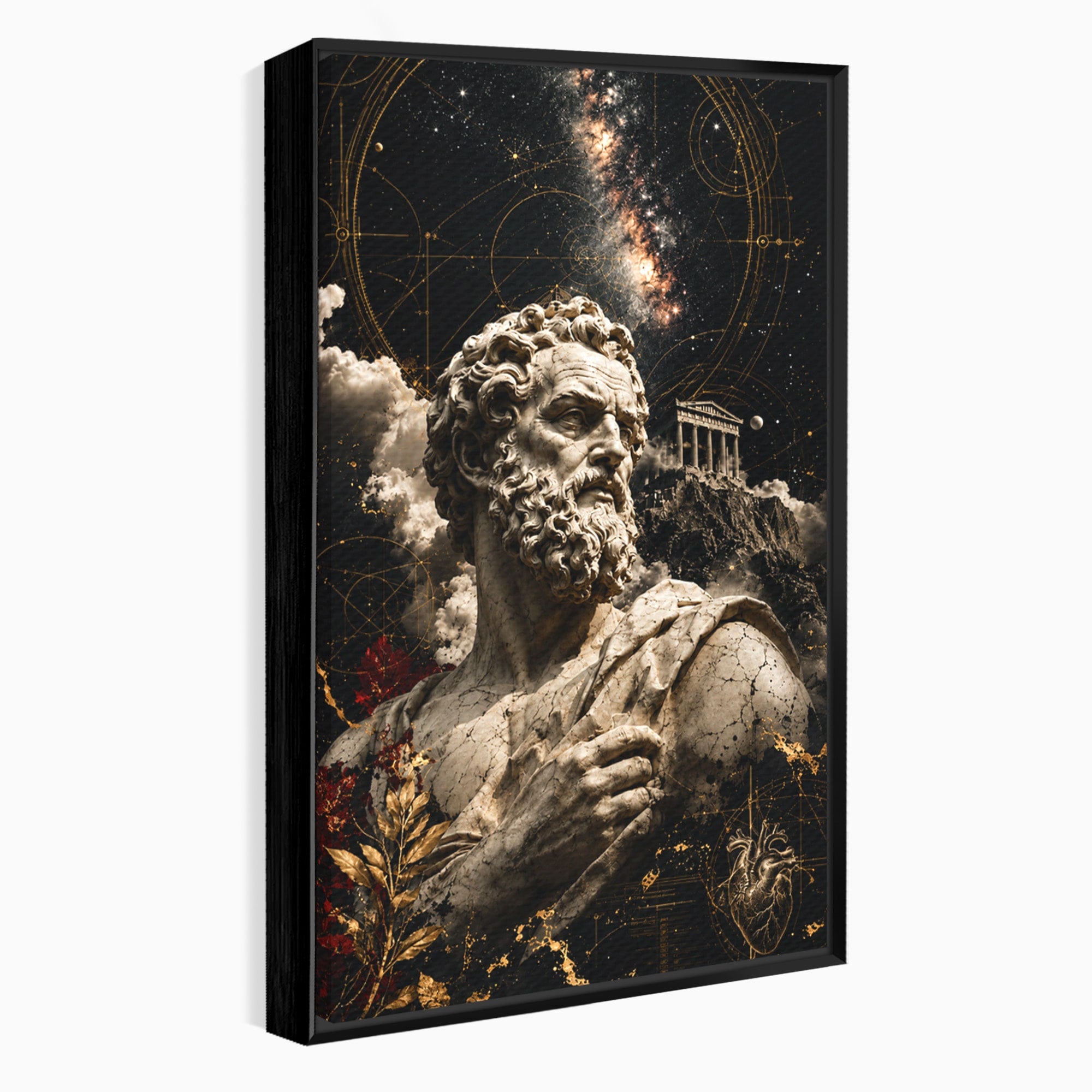 Tablou Canvas Premium LuxCanva® T1005, Zeul Antic, Sculptura, Zeitate, Sculptura, Mitologie, Univers, Dormitor, Living, Culori Vibrante
