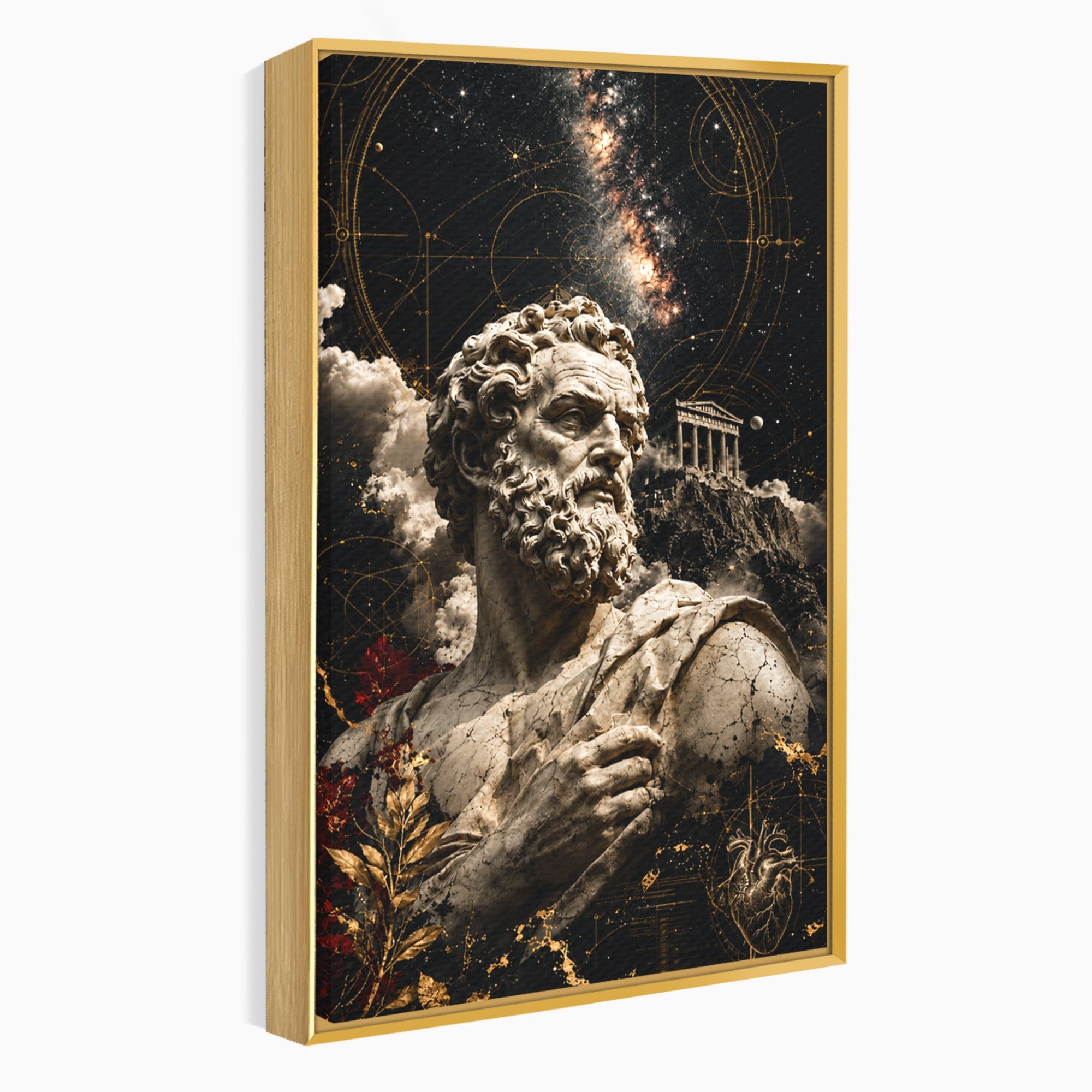 Tablou Canvas Premium LuxCanva® T1005, Zeul Antic, Sculptura, Zeitate, Sculptura, Mitologie, Univers, Dormitor, Living, Culori Vibrante