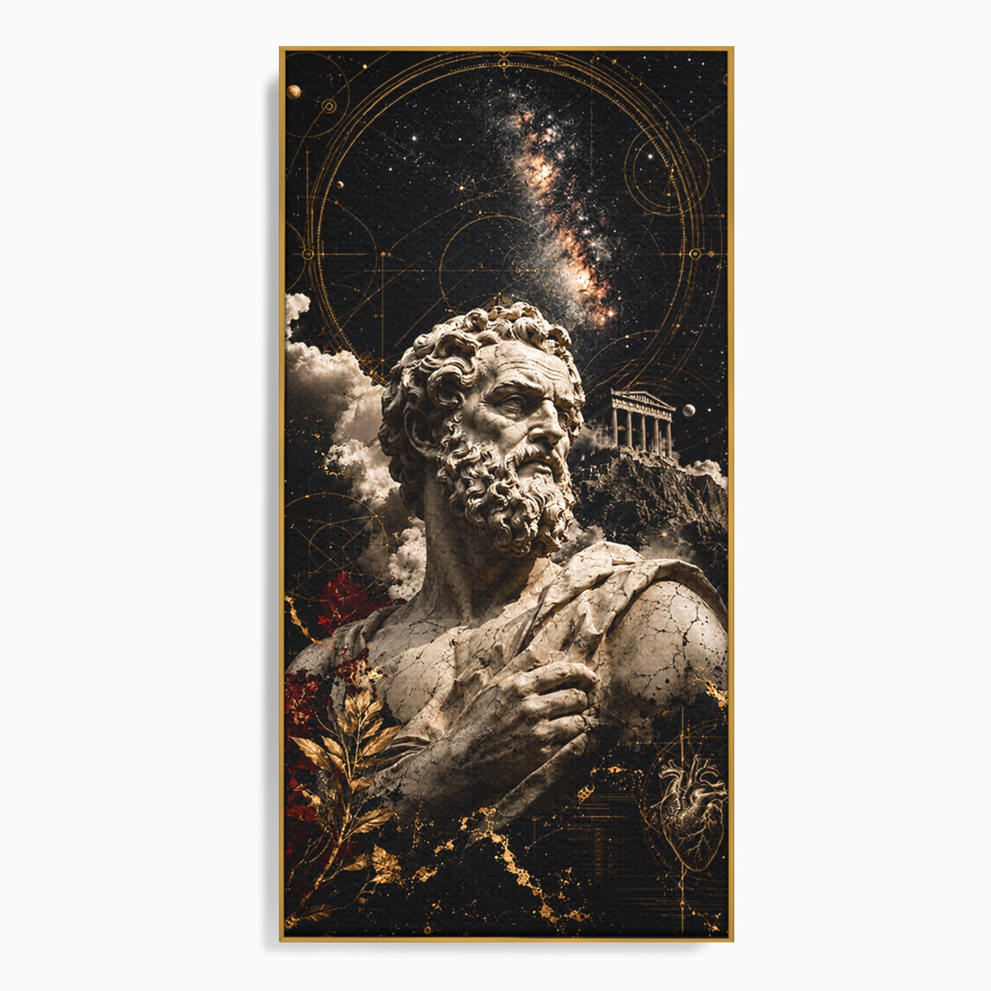 Tablou Canvas Premium LuxCanva® T1005, Zeul Antic, Sculptura, Zeitate, Sculptura, Mitologie, Univers, Dormitor, Living, Culori Vibrante