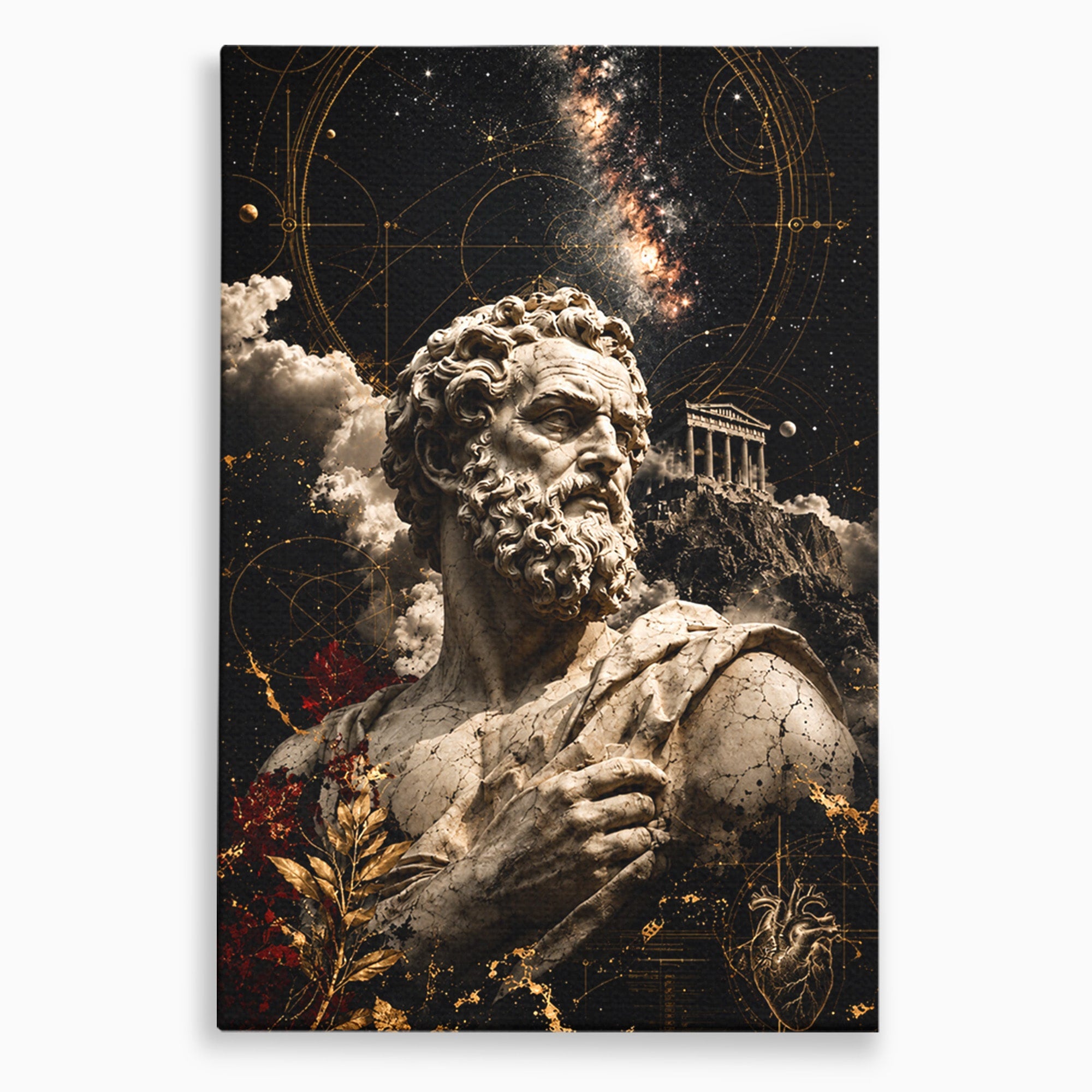 Tablou Canvas Premium LuxCanva® T1005, Zeul Antic, Sculptura, Zeitate, Sculptura, Mitologie, Univers, Dormitor, Living, Culori Vibrante