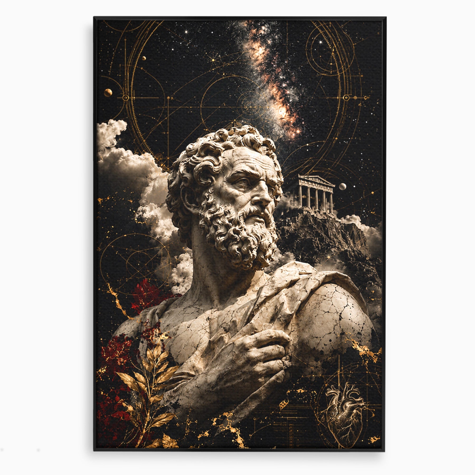 Tablou Canvas Premium LuxCanva® T1005, Zeul Antic, Sculptura, Zeitate, Sculptura, Mitologie, Univers, Dormitor, Living, Culori Vibrante
