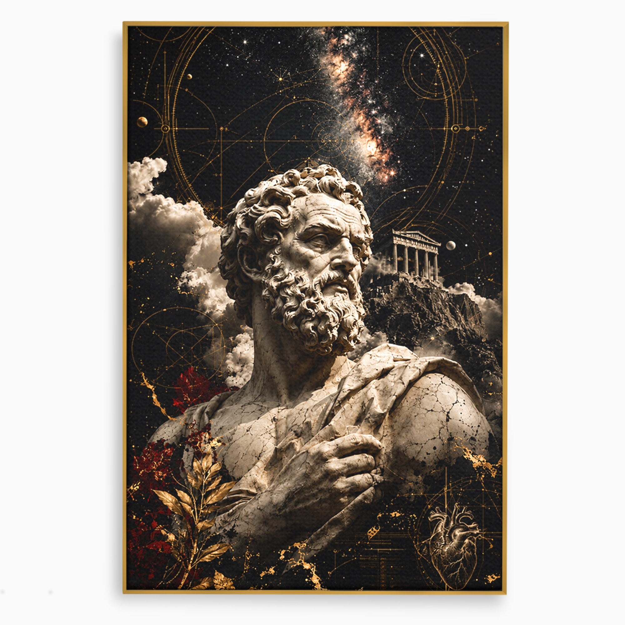 Tablou Canvas Premium LuxCanva® T1005, Zeul Antic, Sculptura, Zeitate, Sculptura, Mitologie, Univers, Dormitor, Living, Culori Vibrante