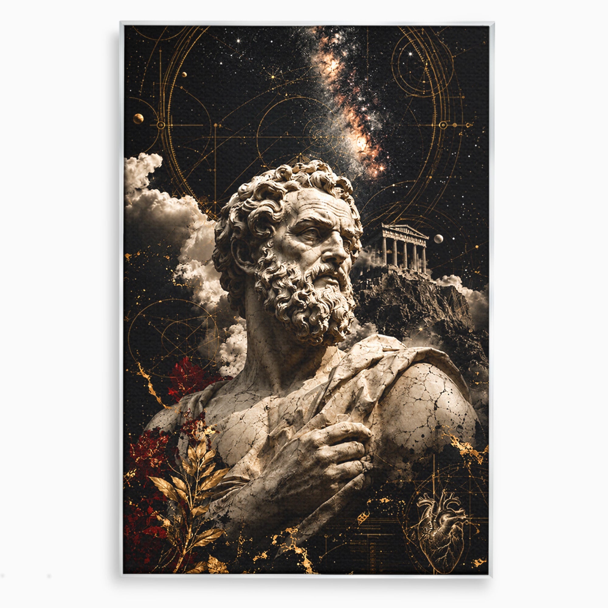 Tablou Canvas Premium LuxCanva® T1005, Zeul Antic, Sculptura, Zeitate, Sculptura, Mitologie, Univers, Dormitor, Living, Culori Vibrante