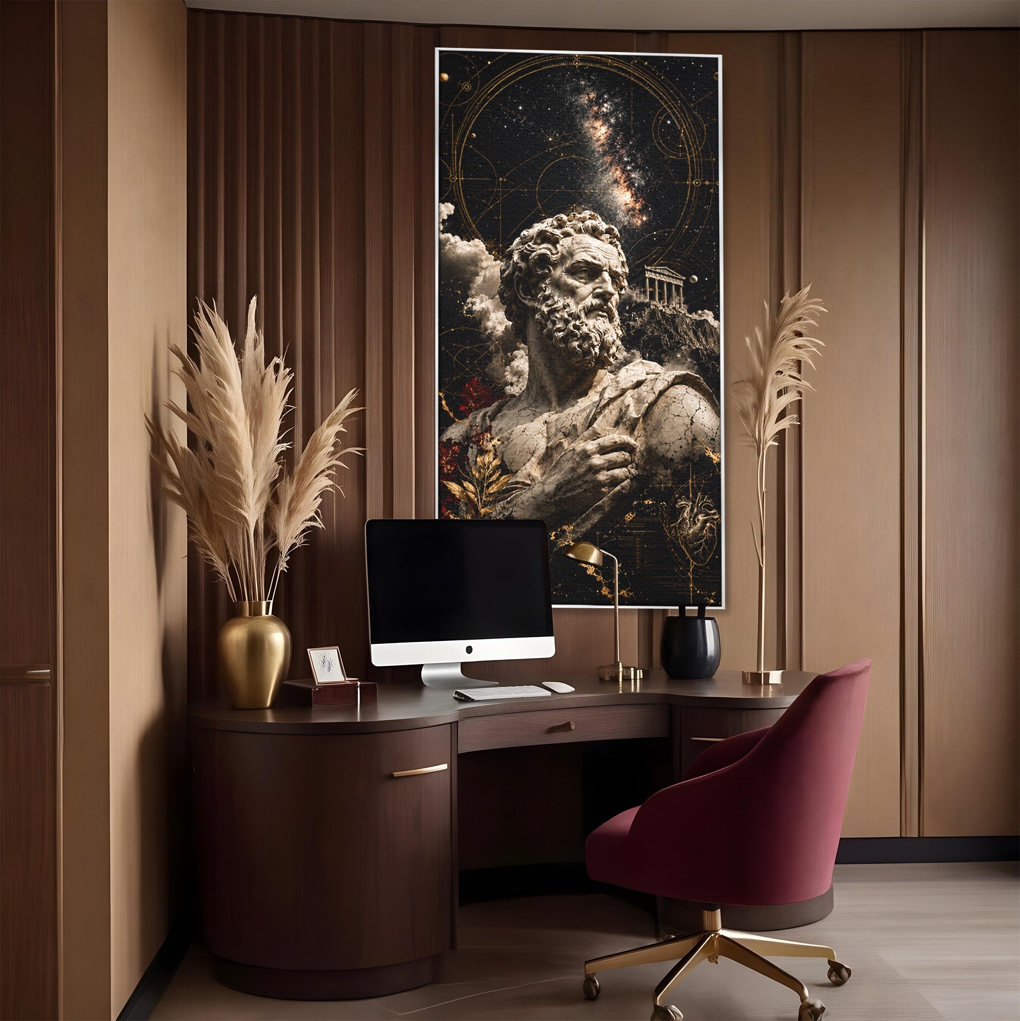 Tablou Canvas Premium LuxCanva® T1005, Zeul Antic, Sculptura, Zeitate, Sculptura, Mitologie, Univers, Dormitor, Living, Culori Vibrante