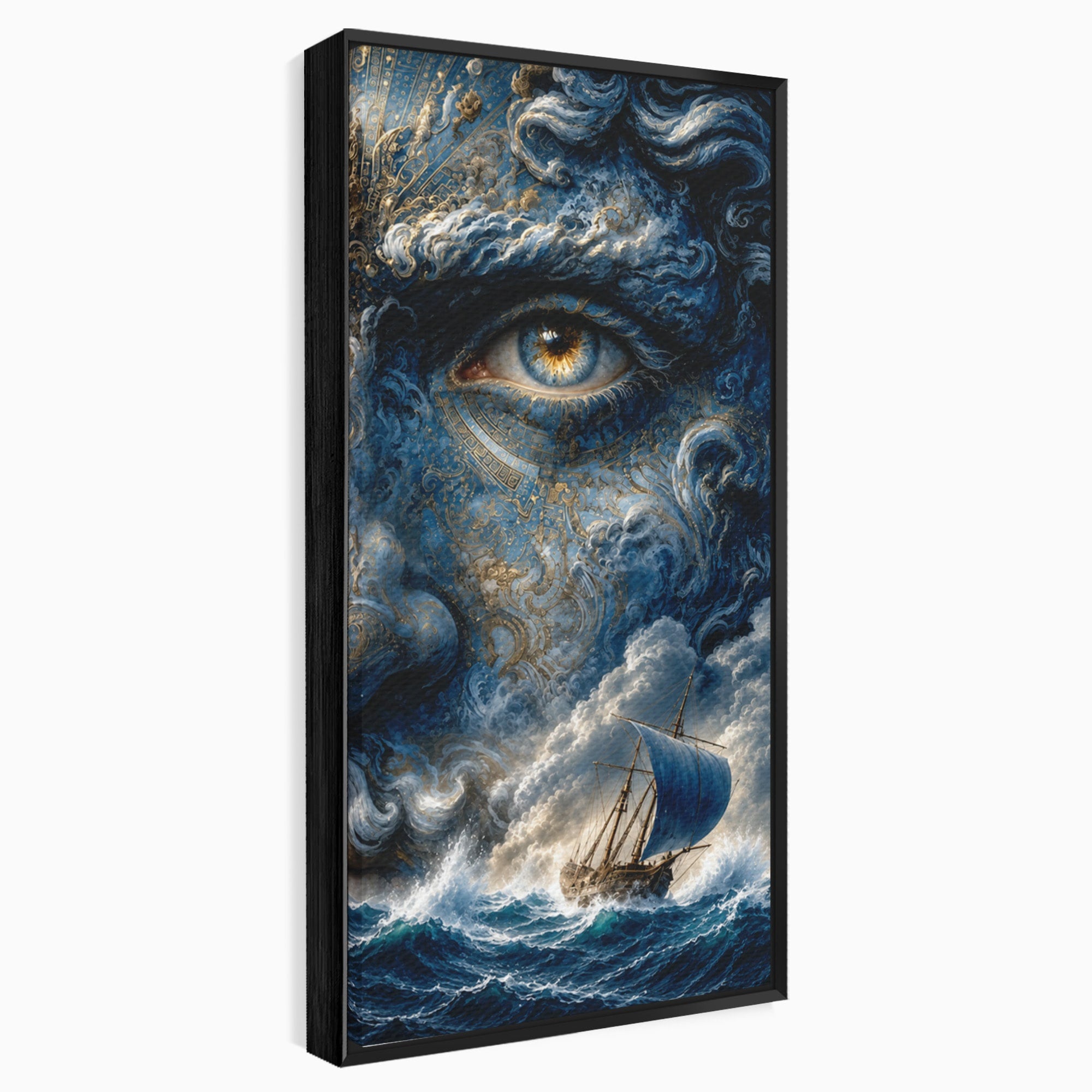 Tablou Canvas Premium LuxCanva® T1006, Zeul Marii, Natura, Mare, Vas, Mitologie, Living, Culori Vibrante