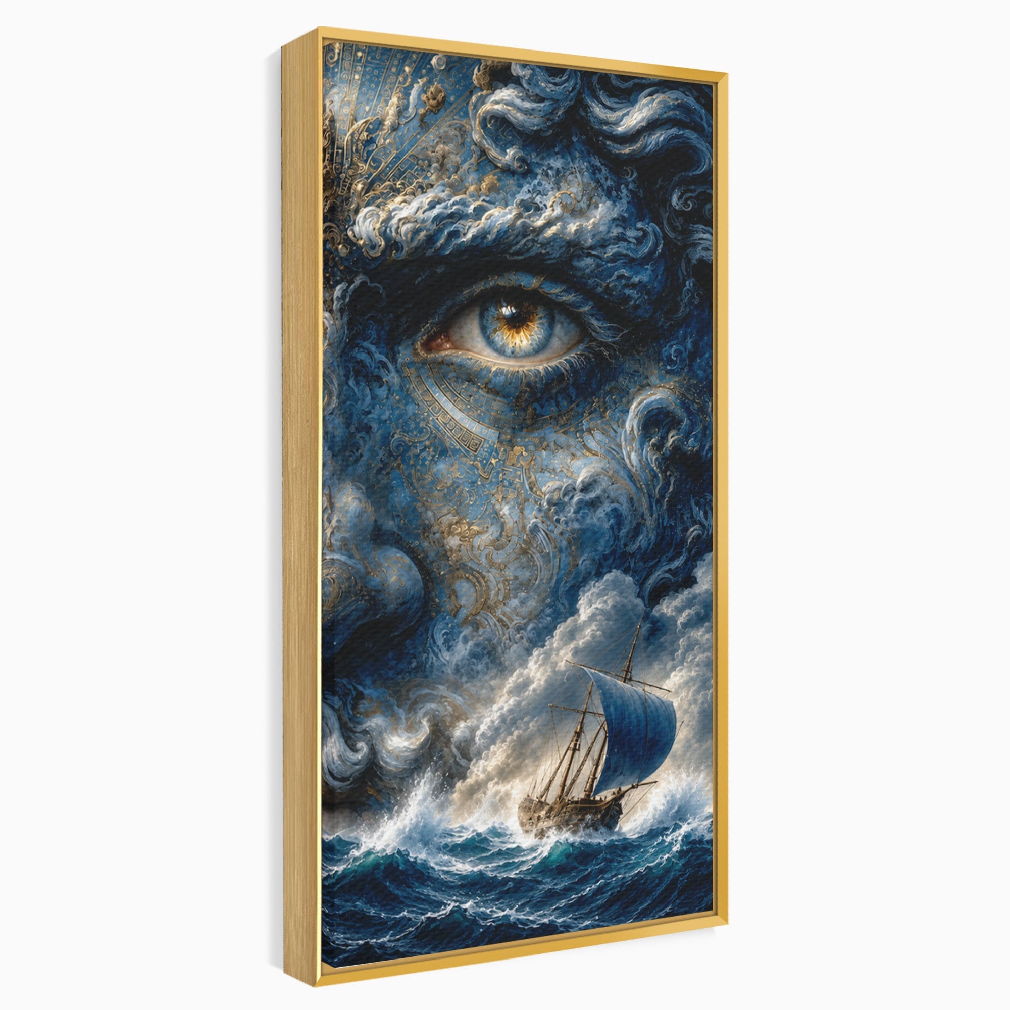 Tablou Canvas Premium LuxCanva® T1006, Zeul Marii, Natura, Mare, Vas, Mitologie, Living, Culori Vibrante