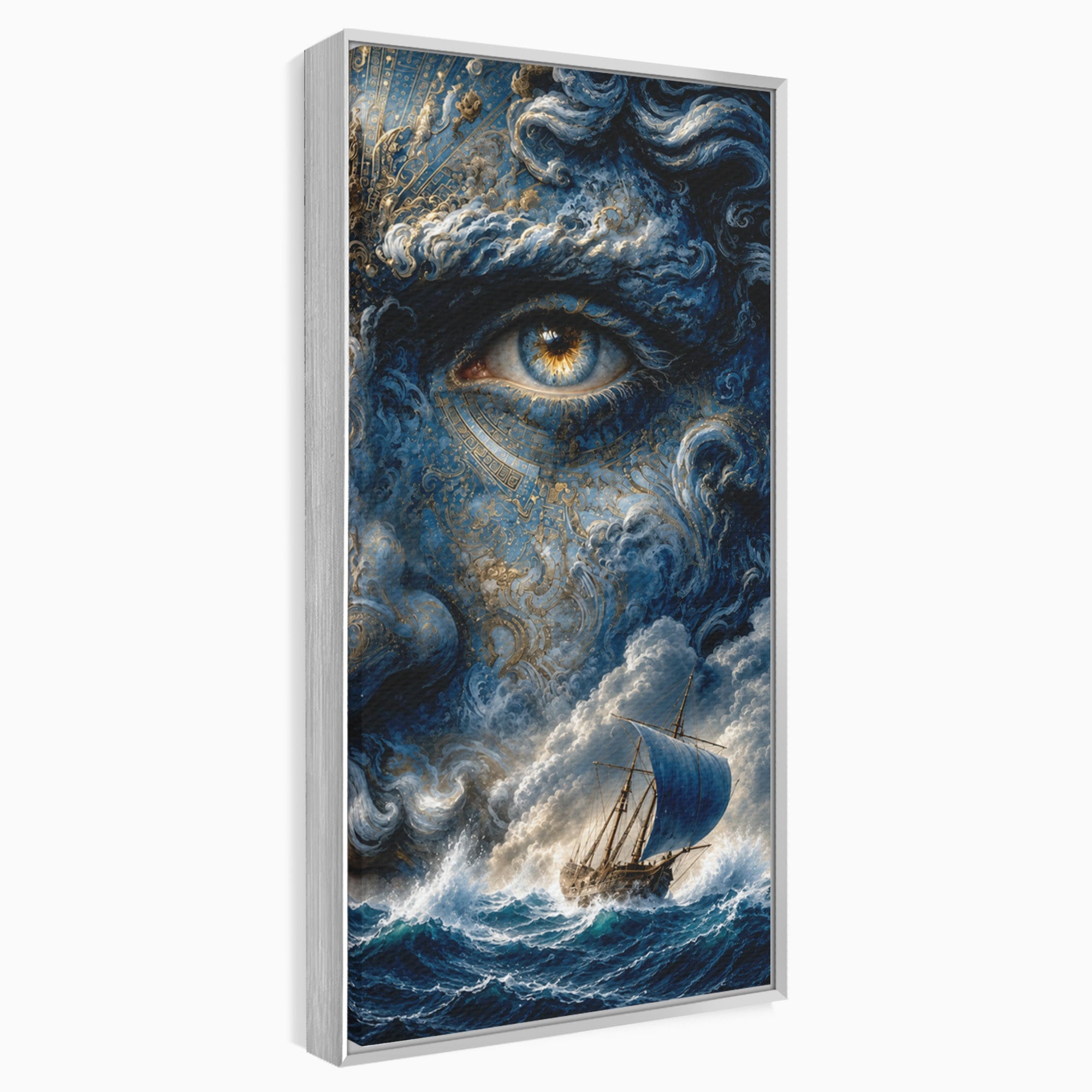 Tablou Canvas Premium LuxCanva® T1006, Zeul Marii, Natura, Mare, Vas, Mitologie, Living, Culori Vibrante