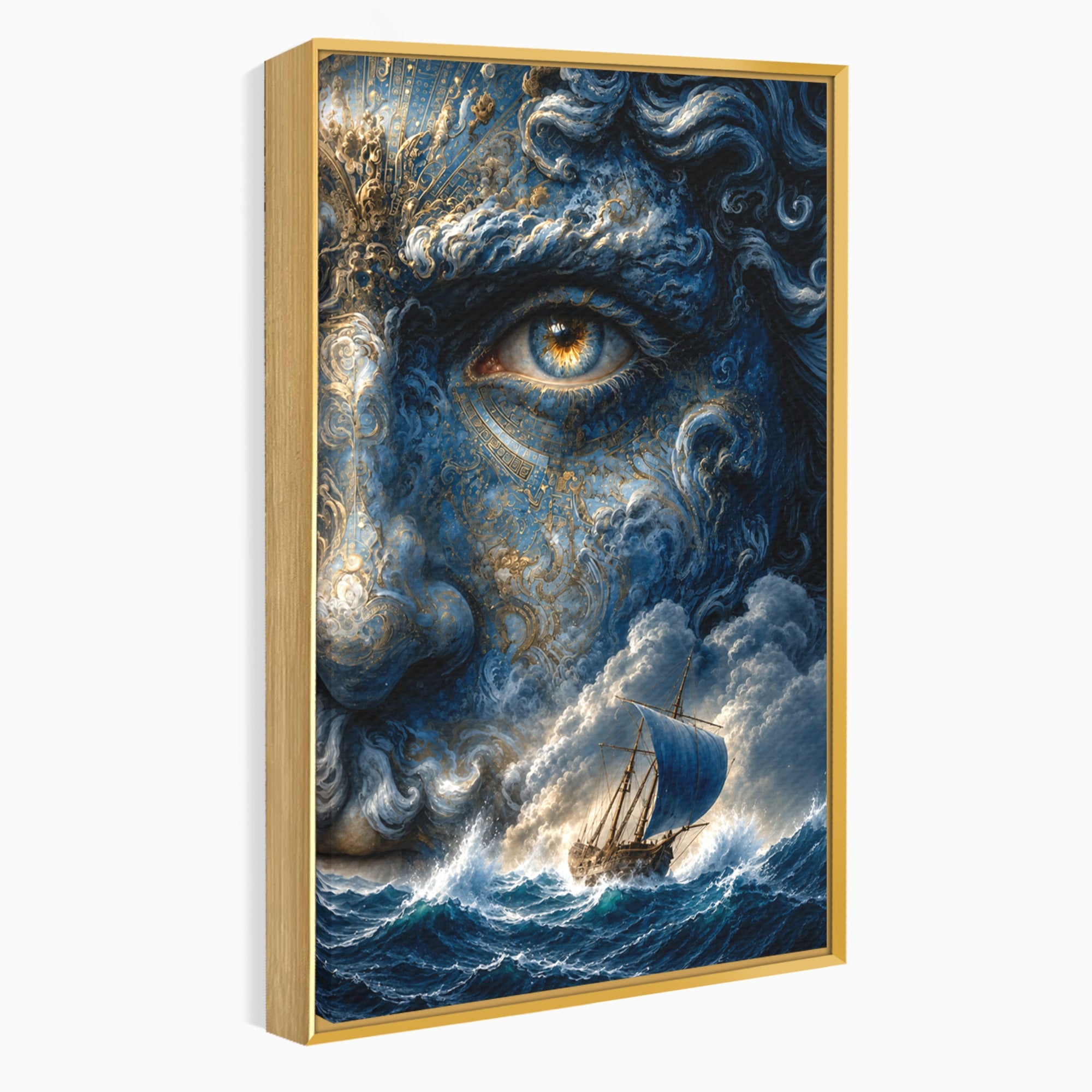 Tablou Canvas Premium LuxCanva® T1006, Zeul Marii, Natura, Mare, Vas, Mitologie, Living, Culori Vibrante