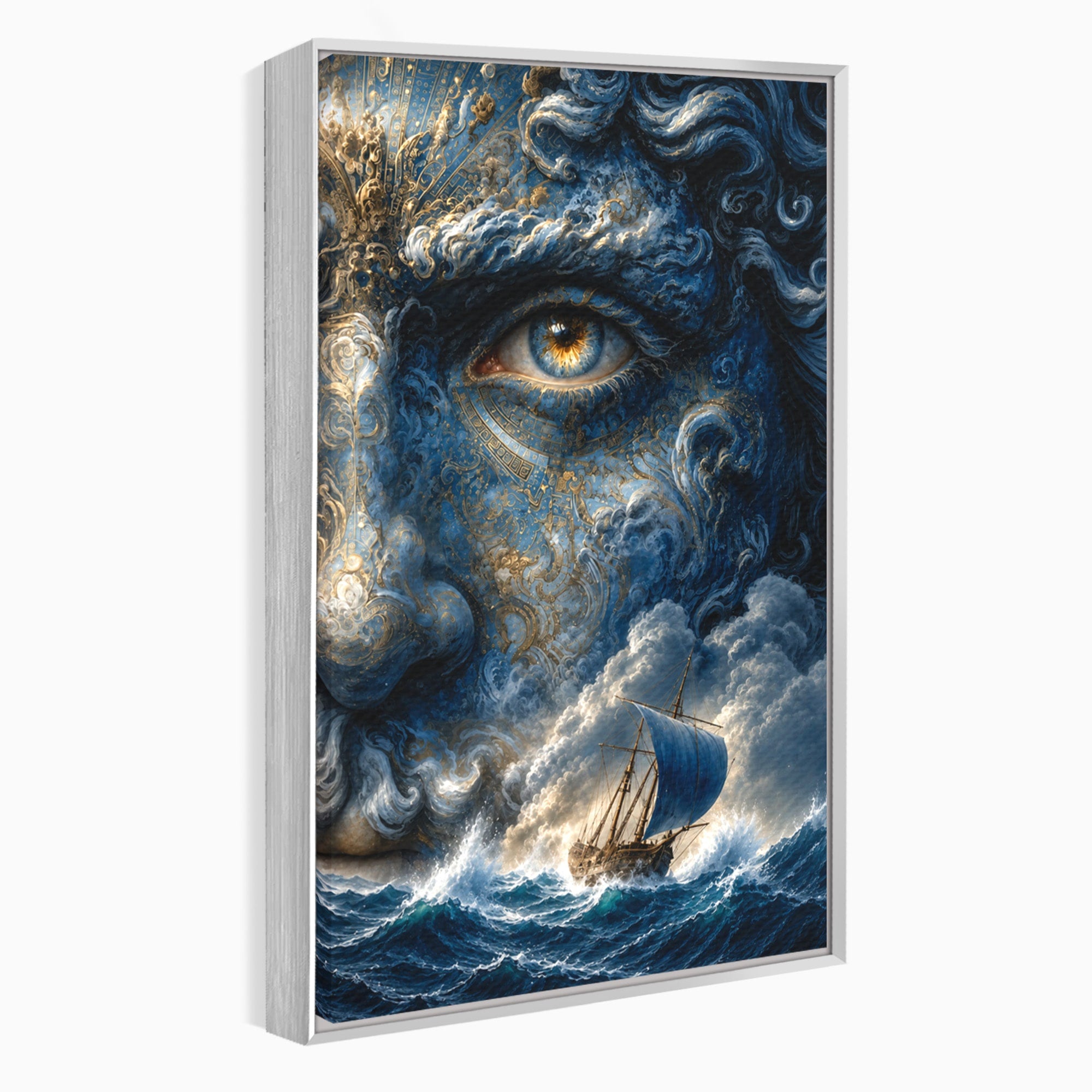 Tablou Canvas Premium LuxCanva® T1006, Zeul Marii, Natura, Mare, Vas, Mitologie, Living, Culori Vibrante